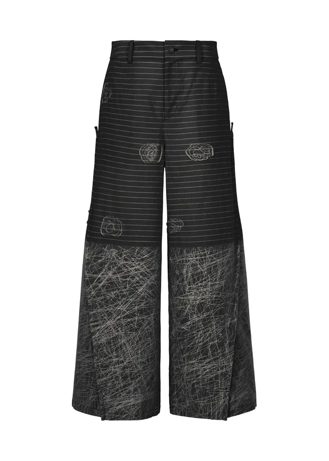 Issey Miyake One Stroke Draw široké kalhoty černé