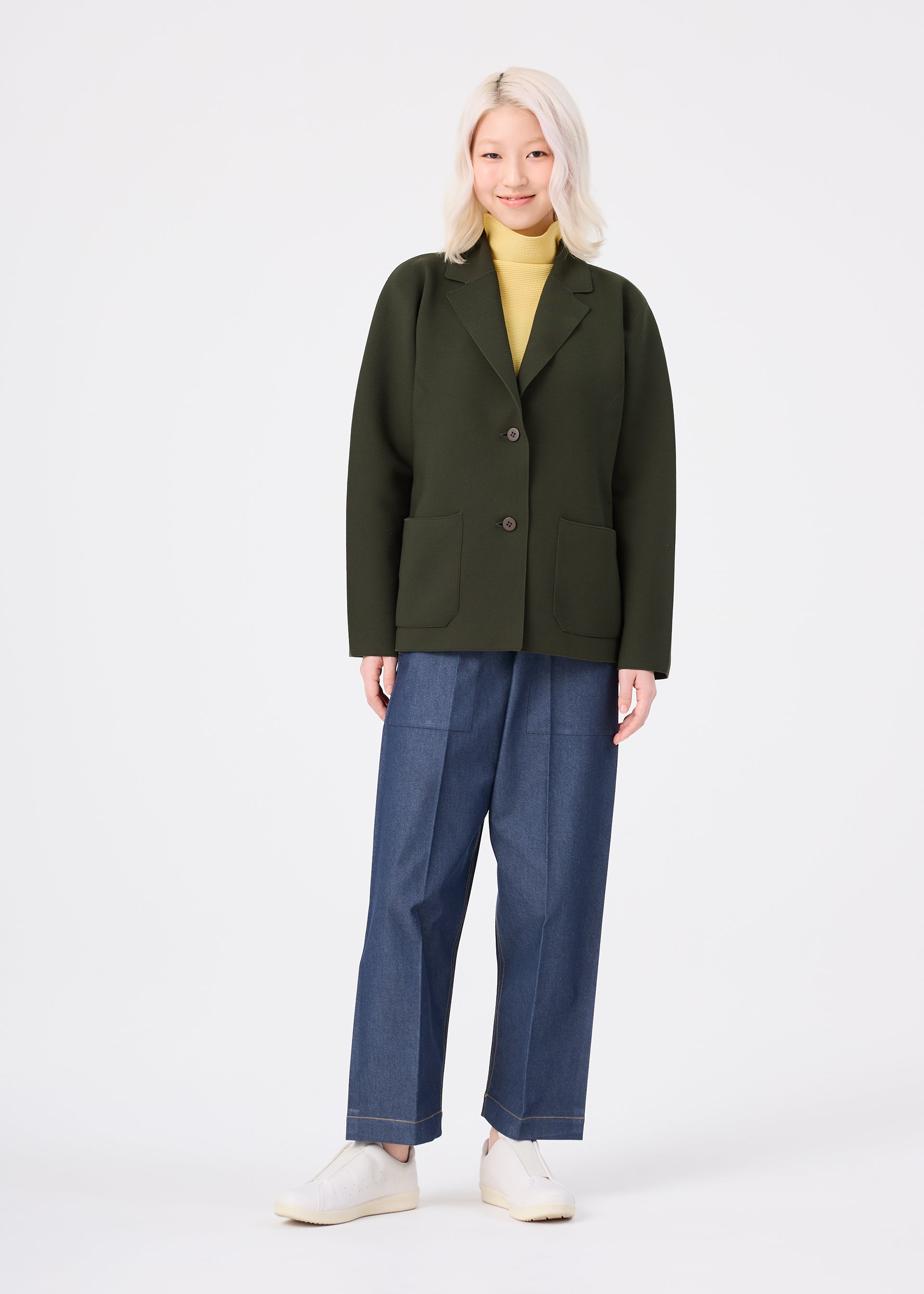 me Issey Miyake Solid Knit bunda černá pletená