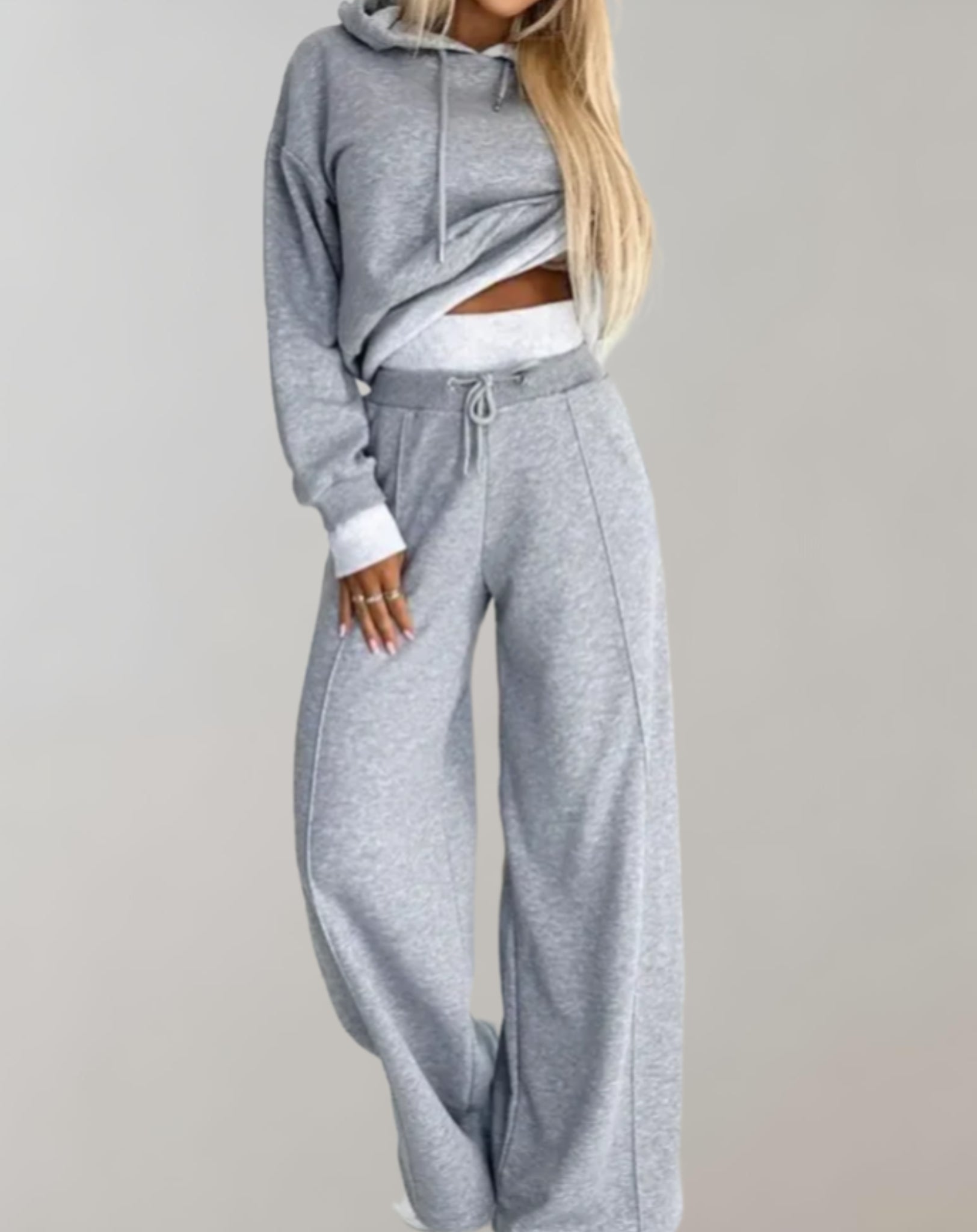 Norielle Casual Set dámská tepláková souprava s kapucí šedá