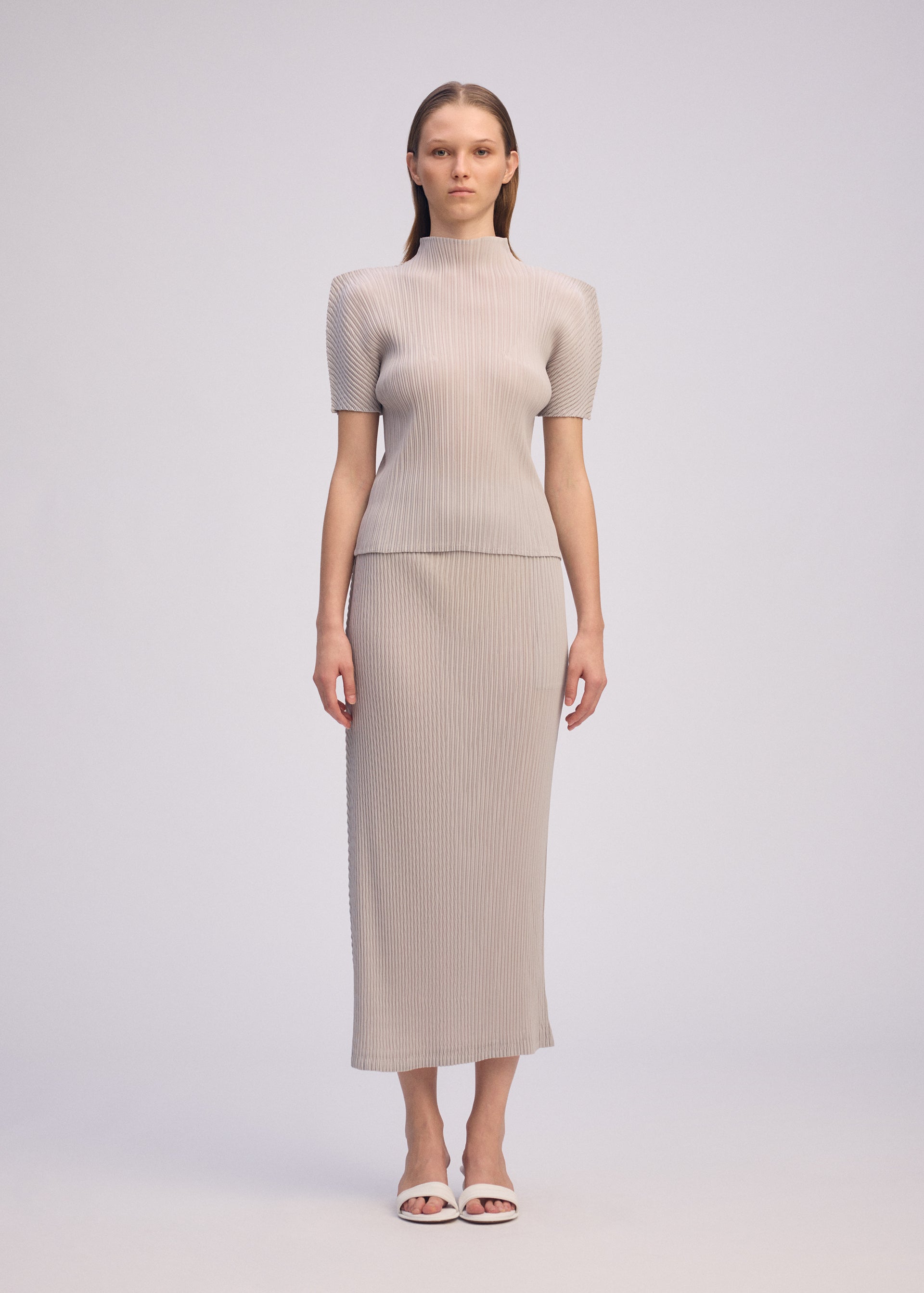 Issey Miyake Box Shoulder Pleats sukně black dlouhá