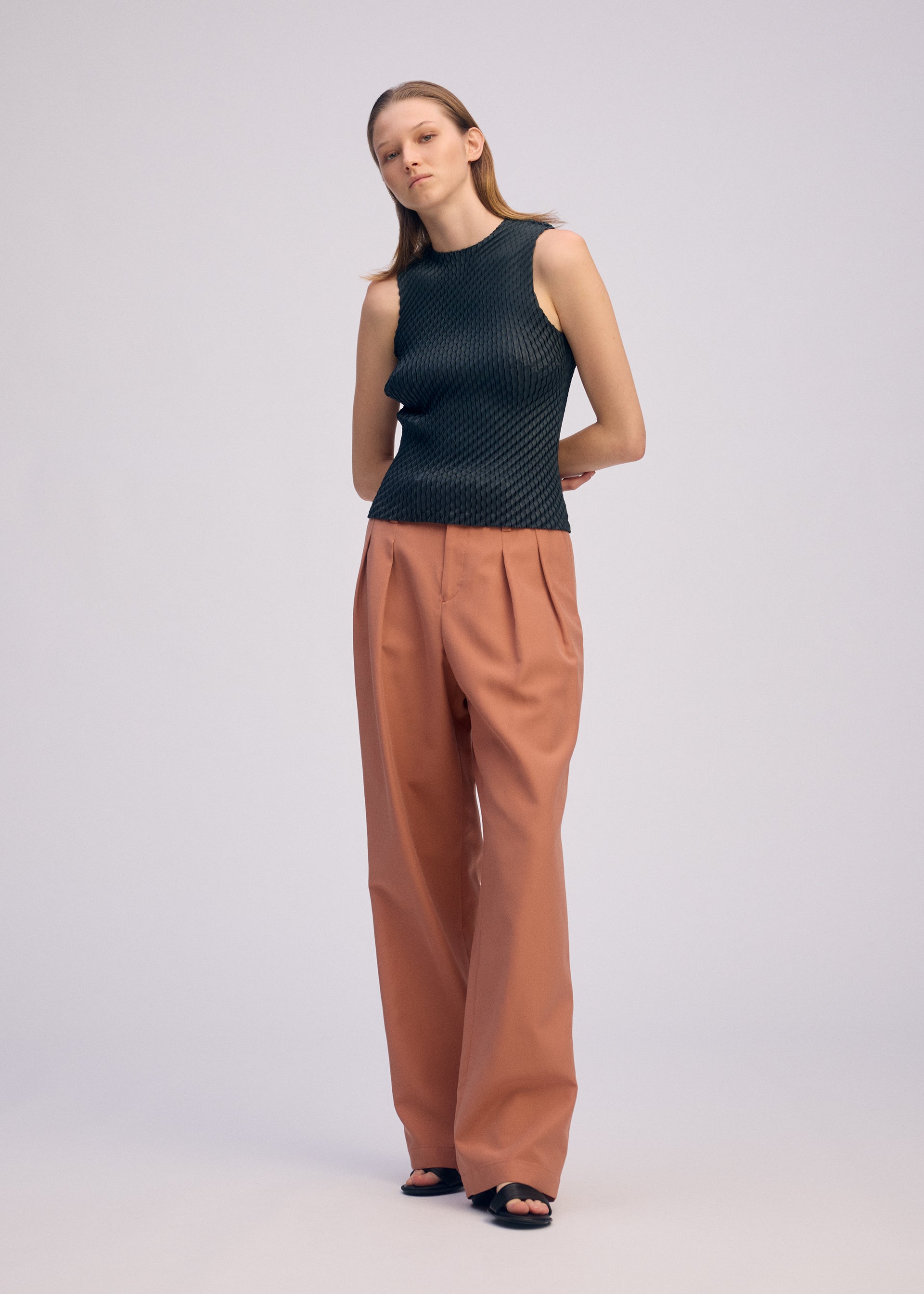Issey Miyake Restore Blend Pleats IM61552 top Flamingo Pink
