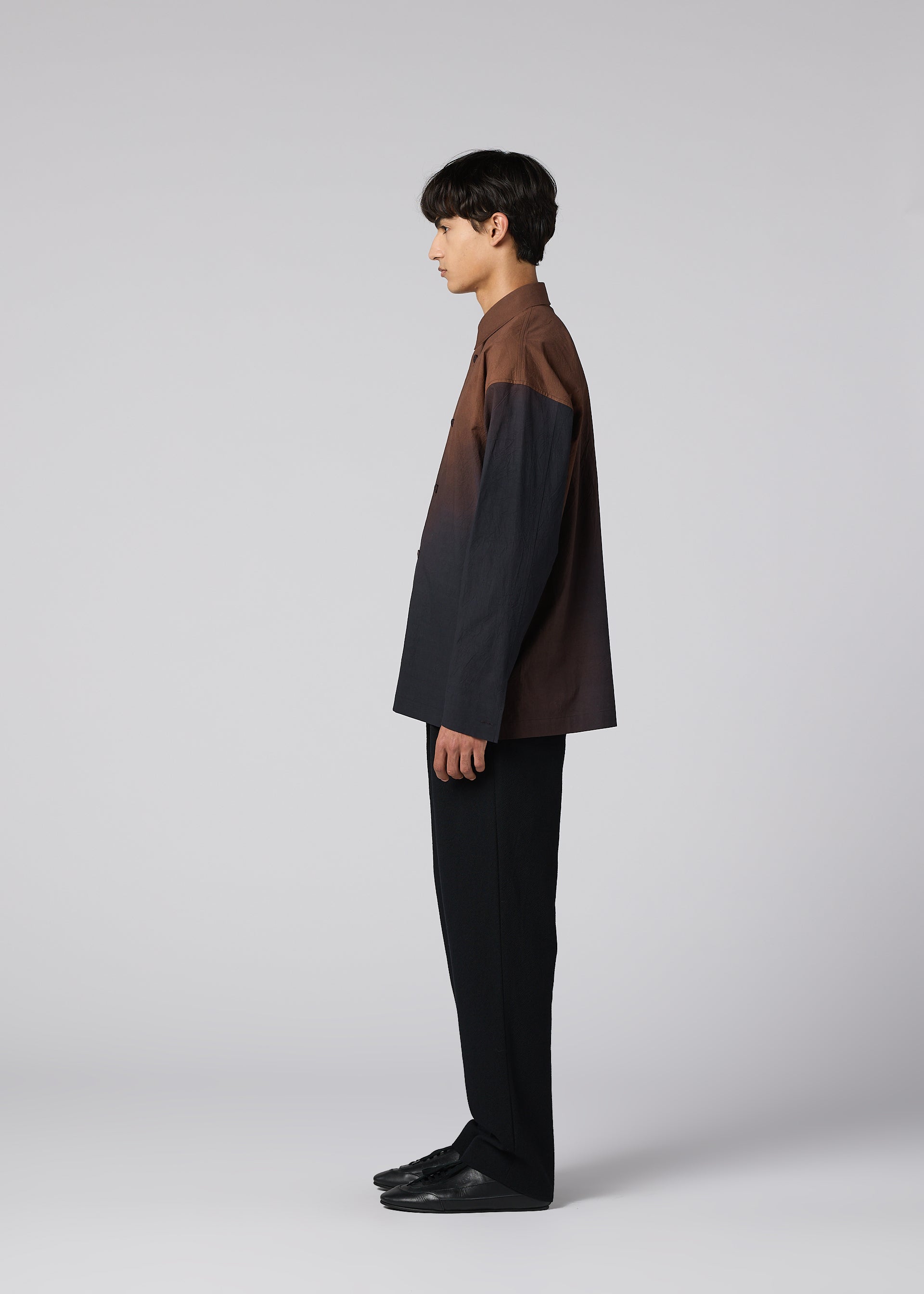 Issey Miyake DAWN SHIRT košile hnědá s potiskem