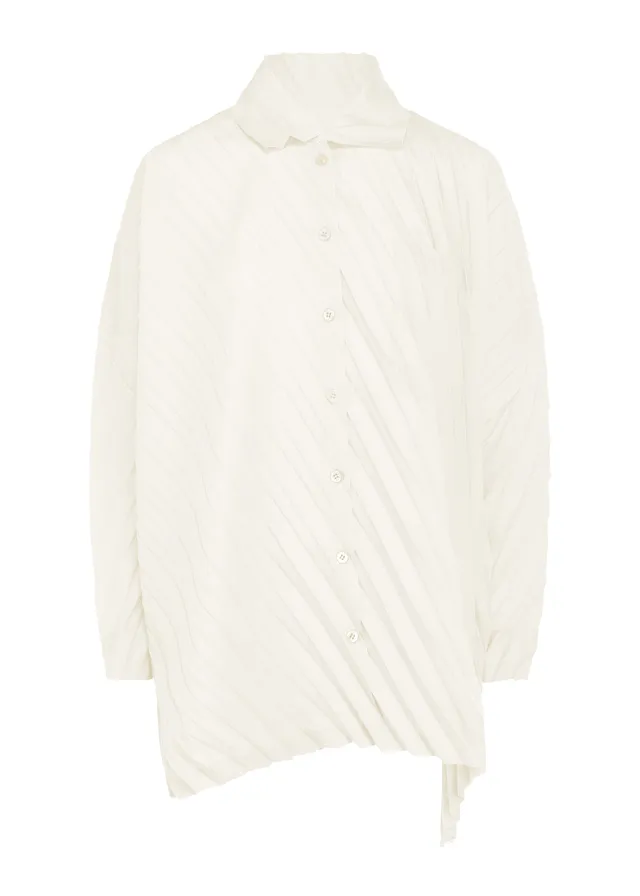 me Issey Miyake Angle Pleats košile bílá plisovaná