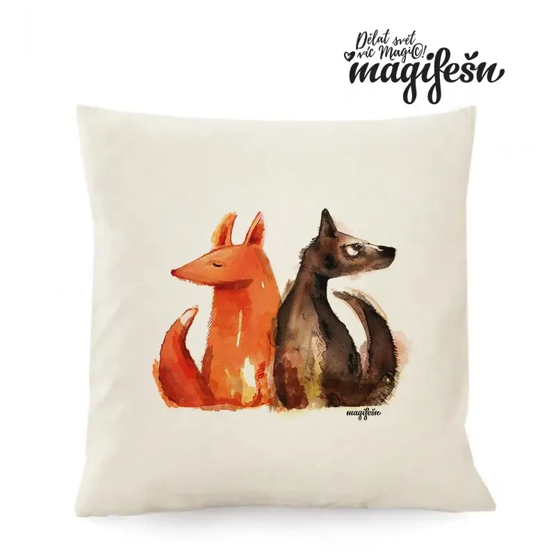 Magifešn Liška a vlk Fair Trade povlak 50x50 cm