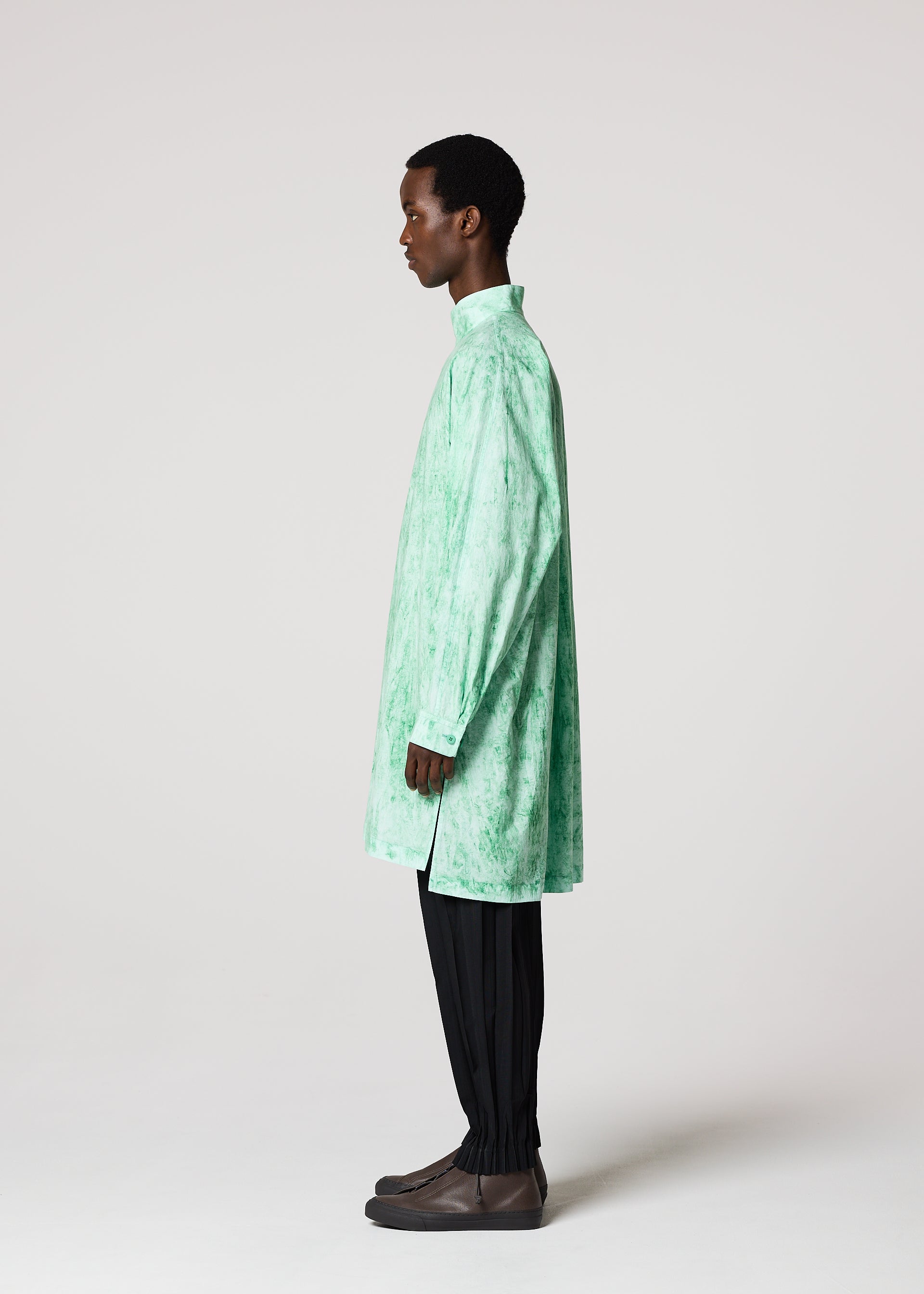 Issey Miyake Spec Shirt pánská košile černá mačkaná