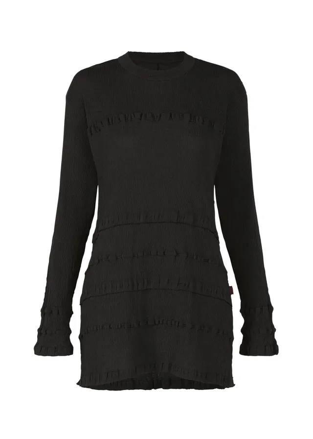 Issey Miyake Kyo Chijimi Tsuchikabe top black bavlněný