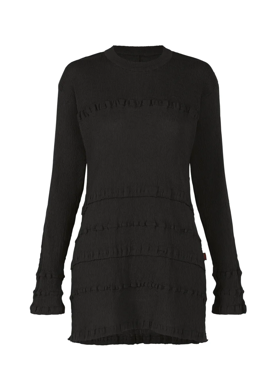 Issey Miyake Kyo Chijimi Tsuchikabe top black bavlněný