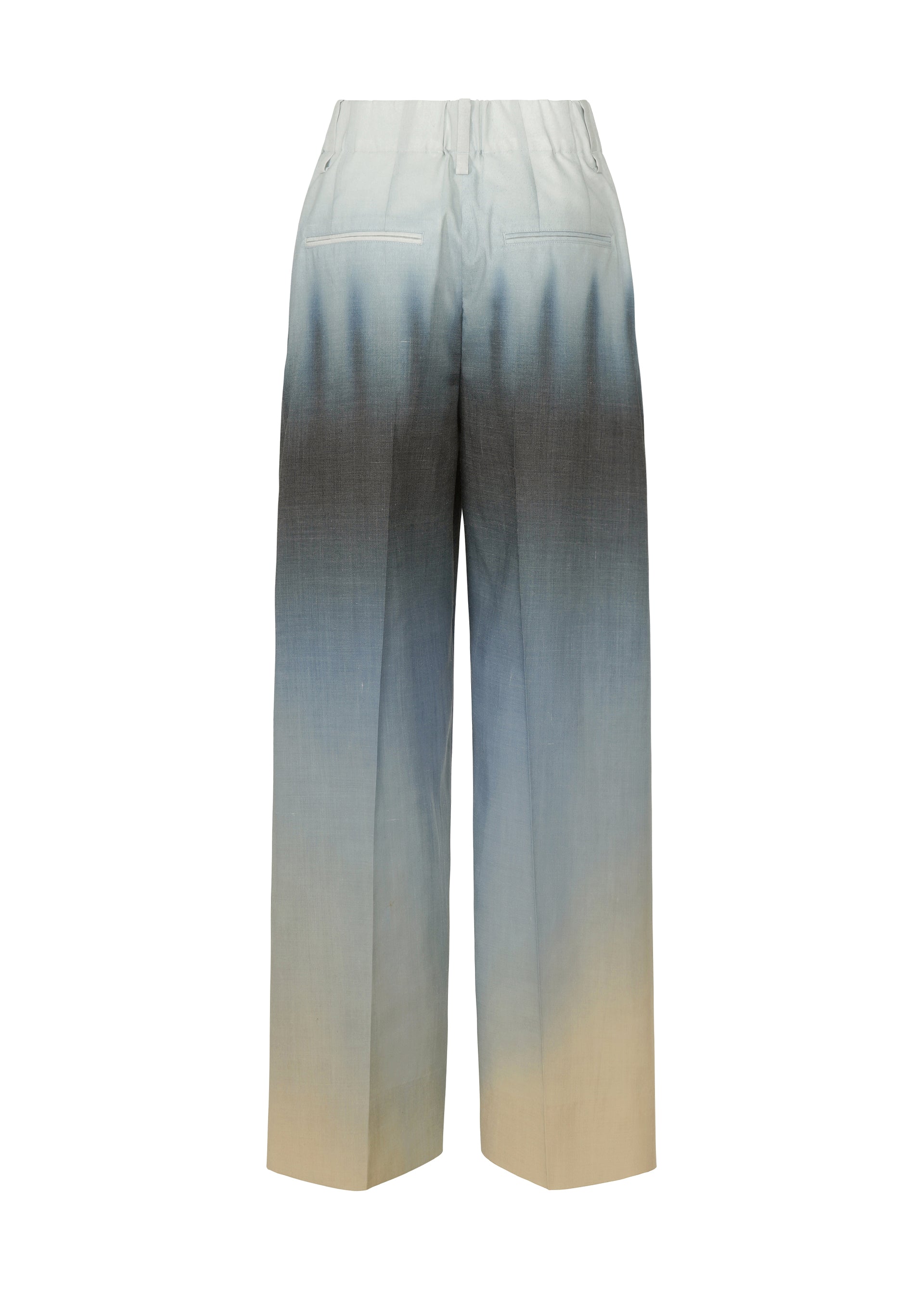Issey Miyake Plumage široké kalhoty s ruční malbou
