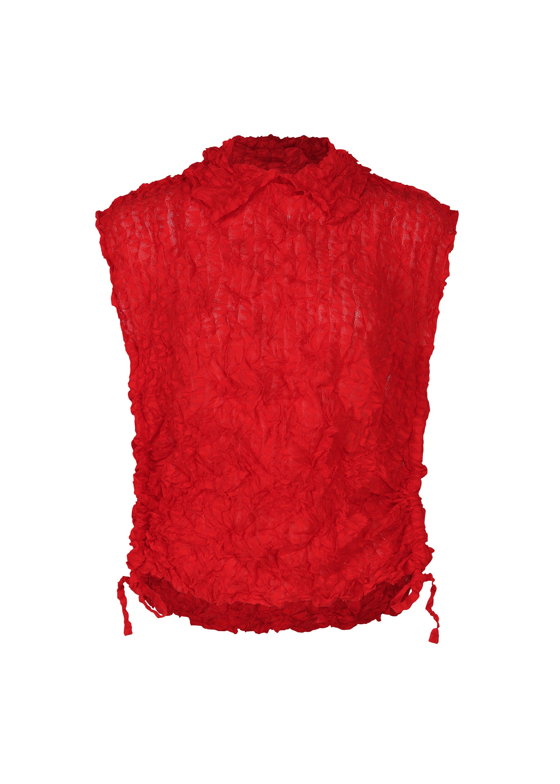 Issey Miyake Kaleidoscope Lace Meringue krajkový top bílý
