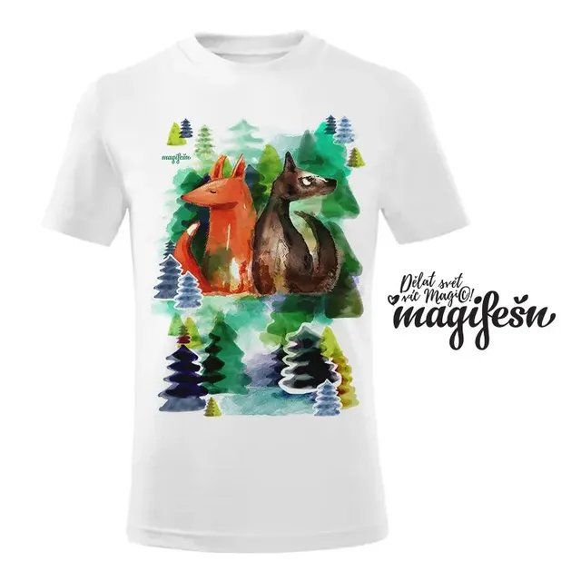Magifešn KIDS Liška a vlk tričko dětské bio