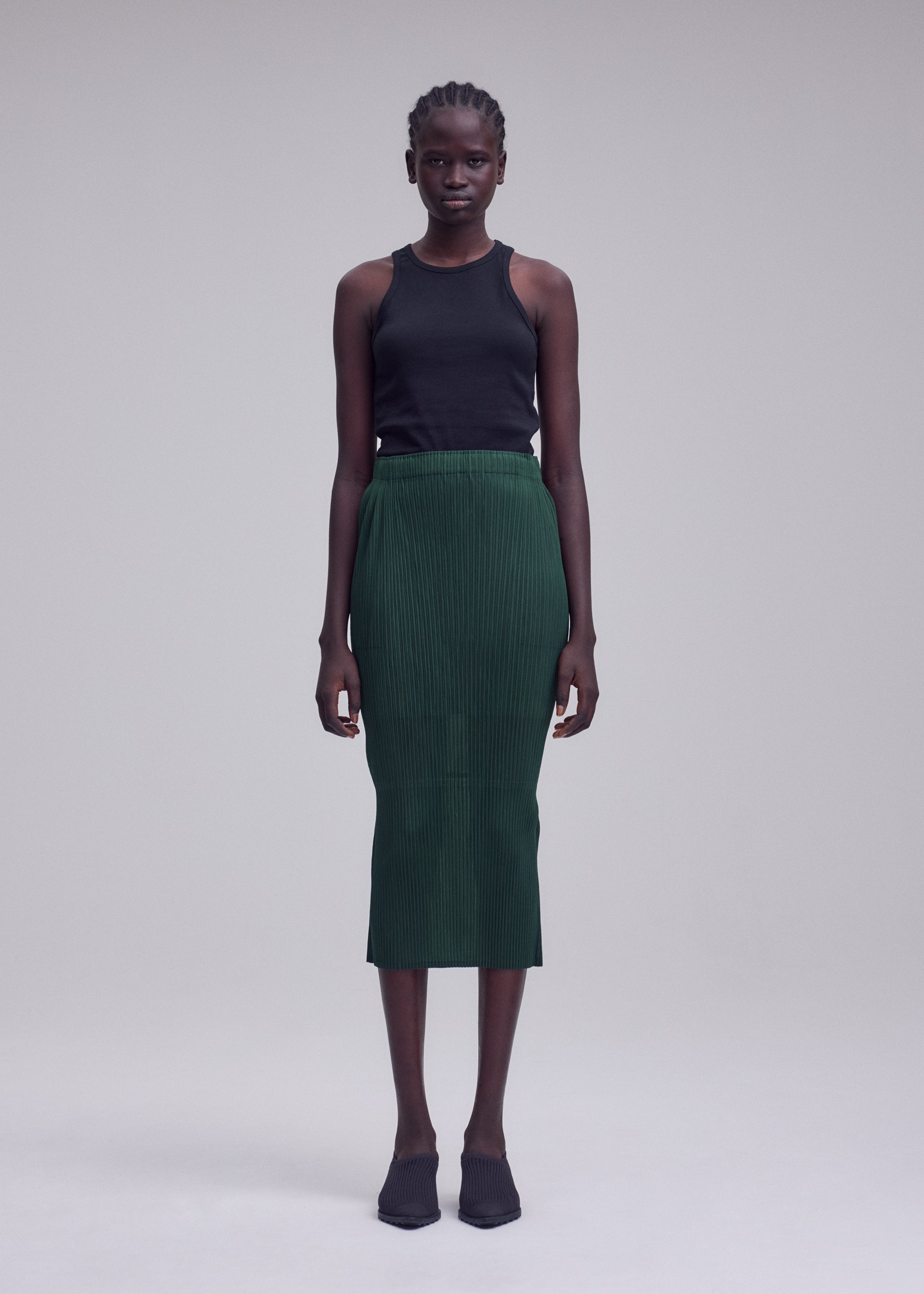 Issey Miyake Sheer Slit Pleats sukně černá vel. 2