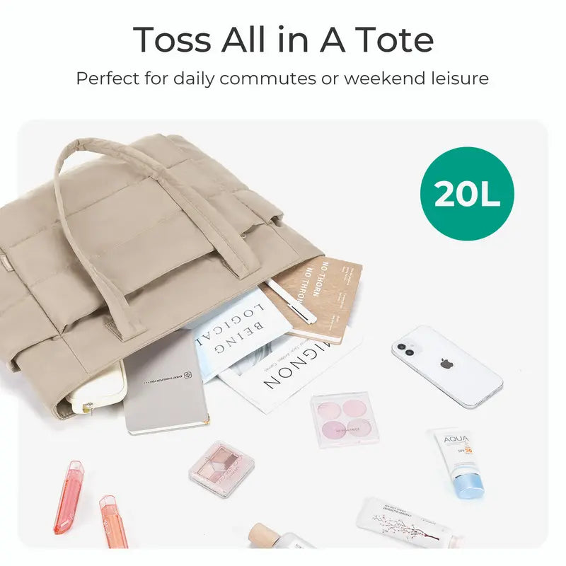 Norielle prošívaná kabelka shopper černá na 15"