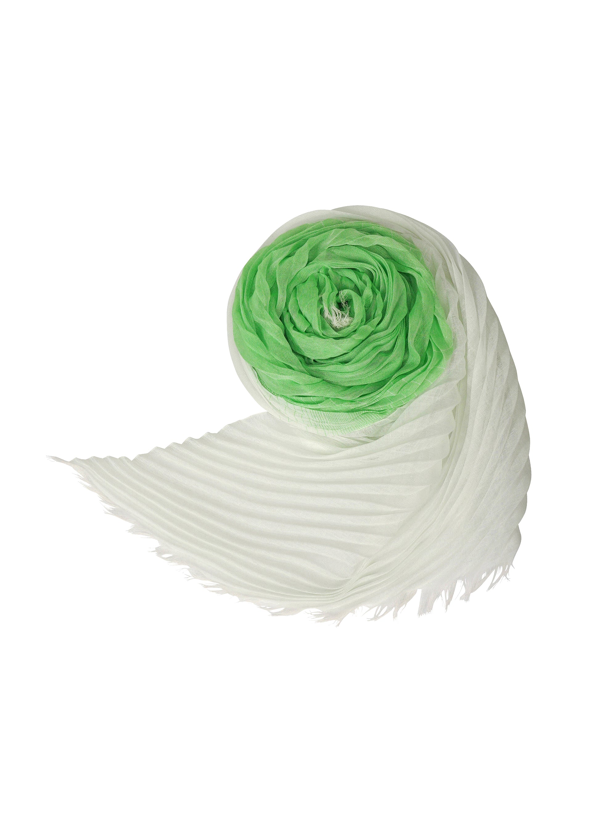 Issey Miyake Gradation Ramie Pleats štola bílá plisovaná
