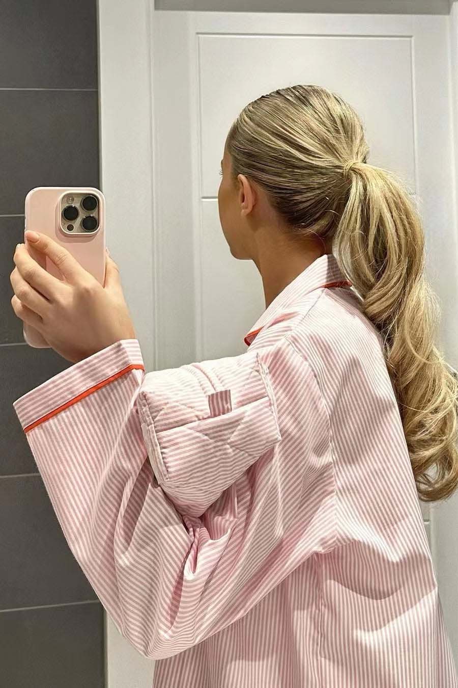 Norielle Satin pyžamo růžové S se srdíčky