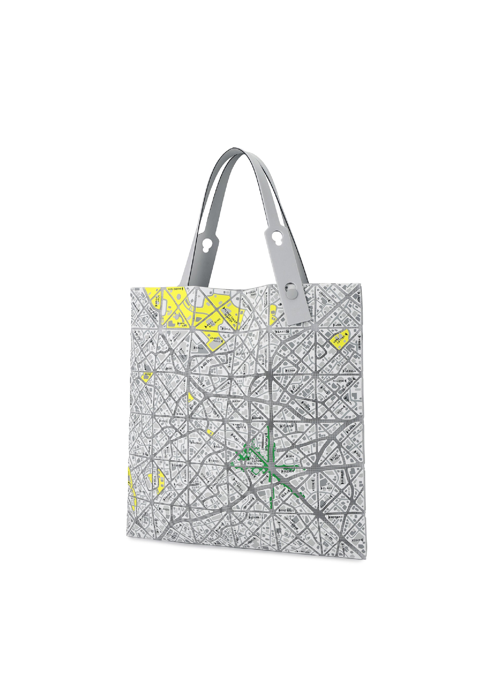 Issey Miyake Bao Bao Map tote kabelka bílá s potiskem