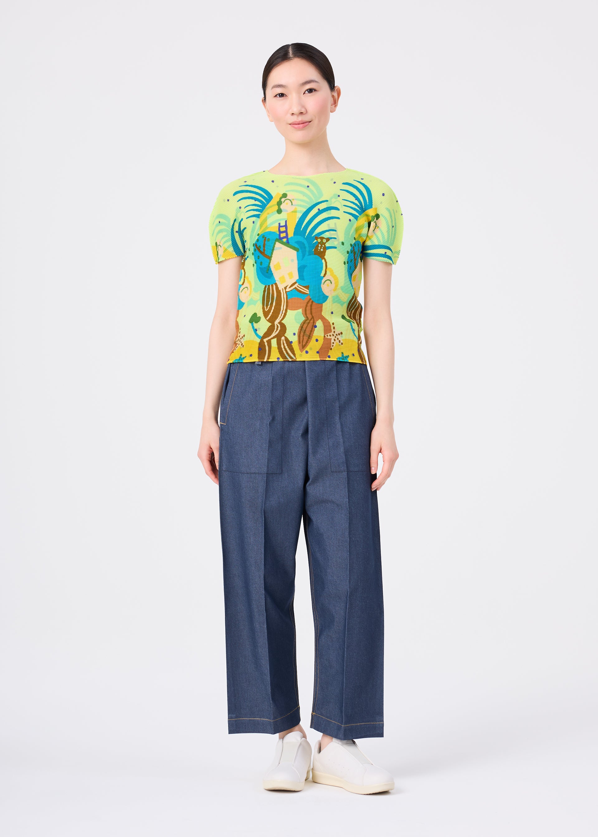 Issey Miyake Island tričko lososové s krátkým rukávem
