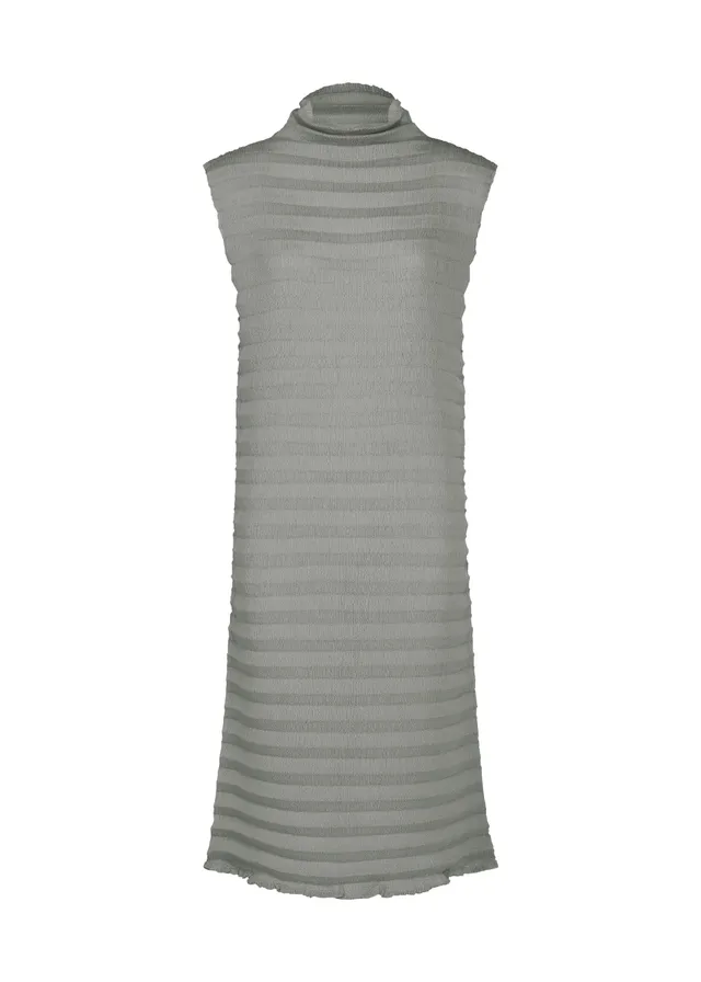 Issey Miyake Accordion See-Through Crepe šaty šedá průsvitné