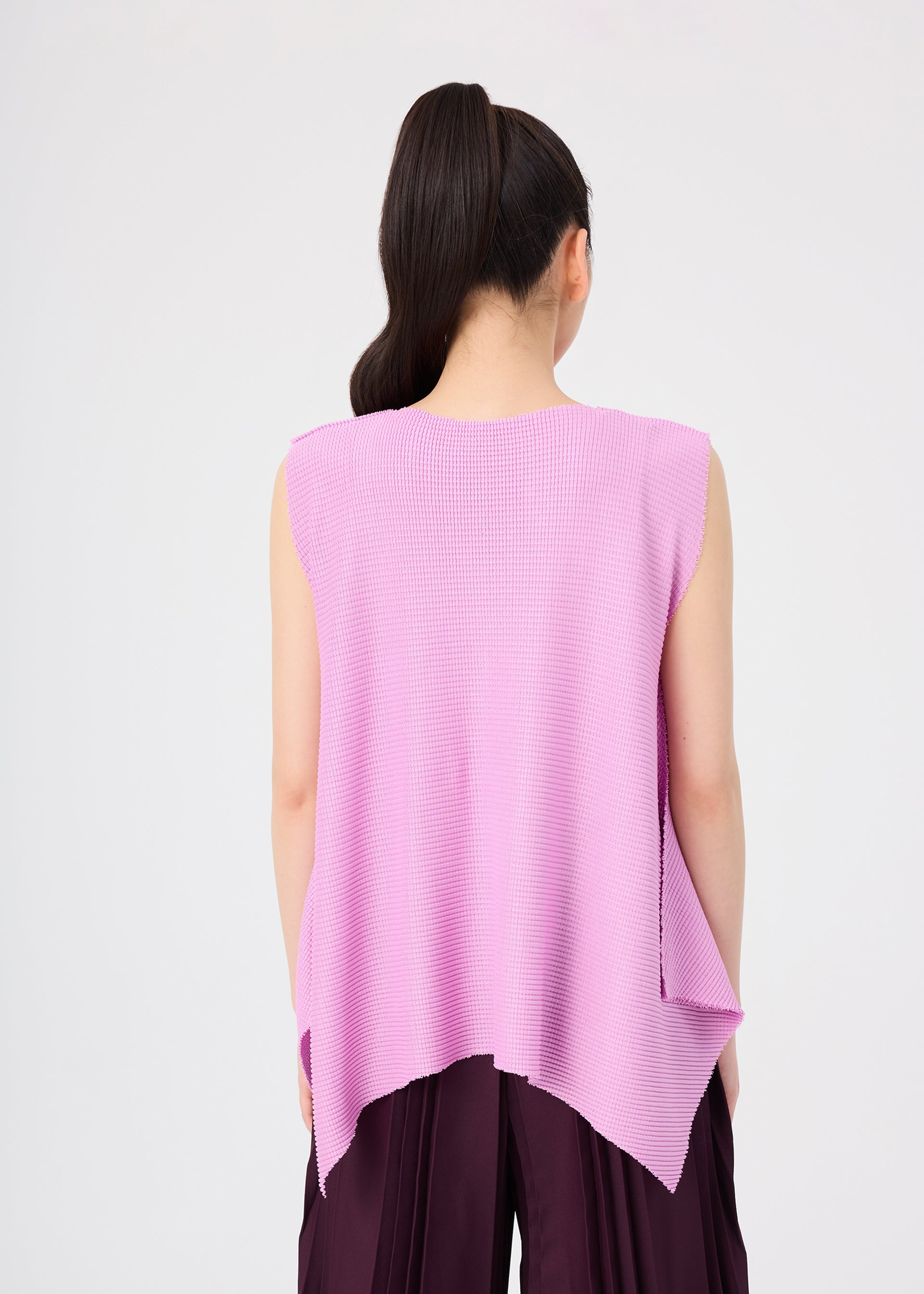 me Issey Miyake TOWER KNIT STRETCH PLEATS tílko šedé
