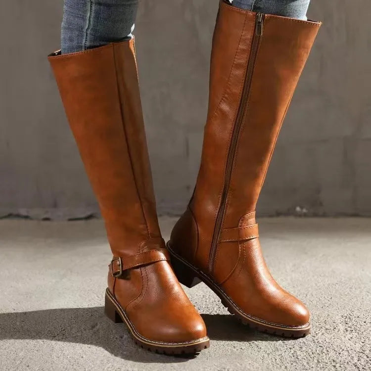 Norielle Bottes Hautes kozačky světle hnědé