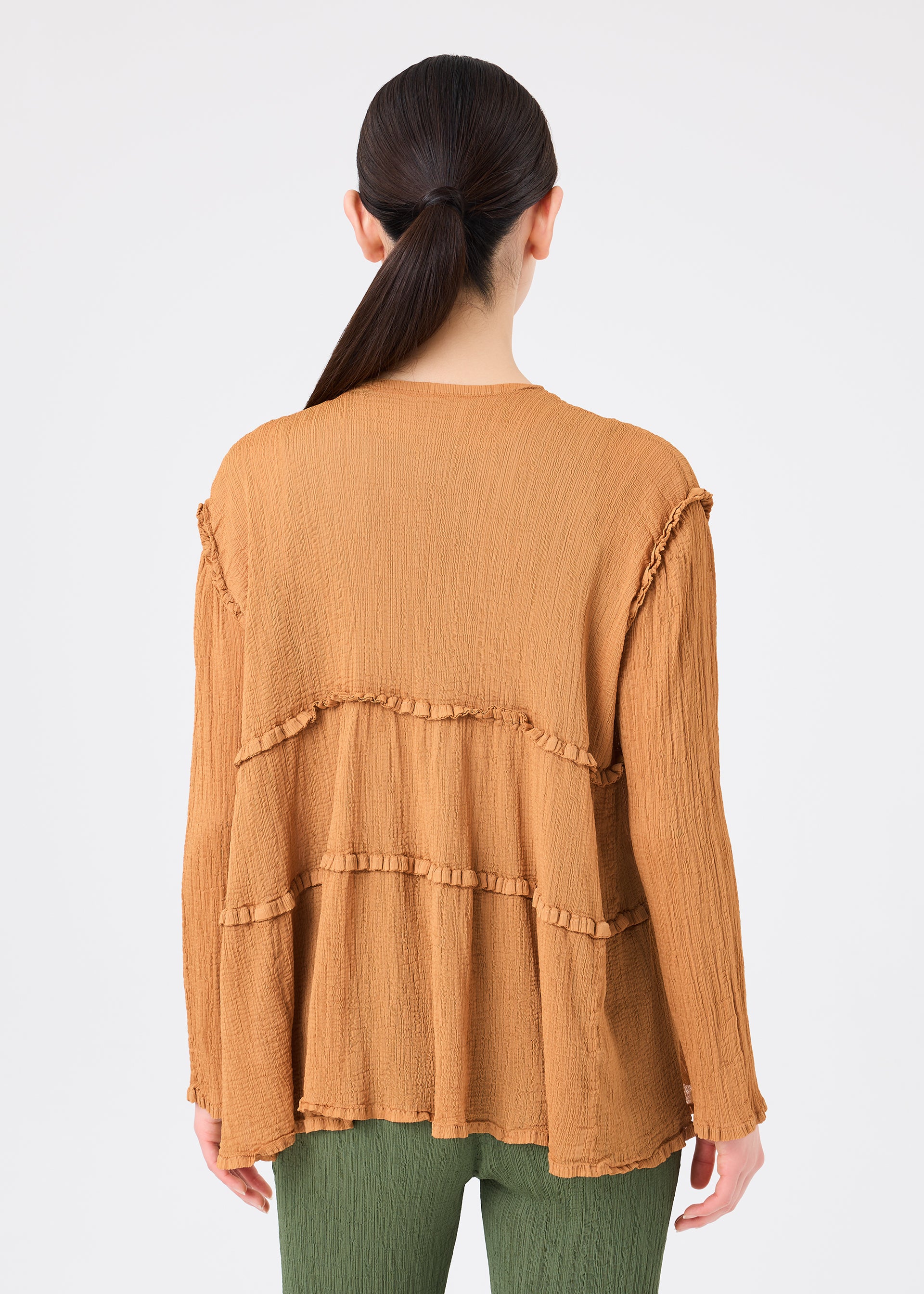 Issey Miyake Flare See-Through Crepe kardigan charcoal krep