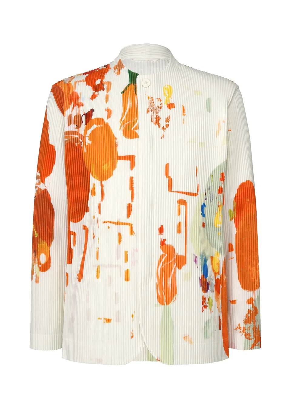 Issey Miyake Palette bunda pánská orange bez límce