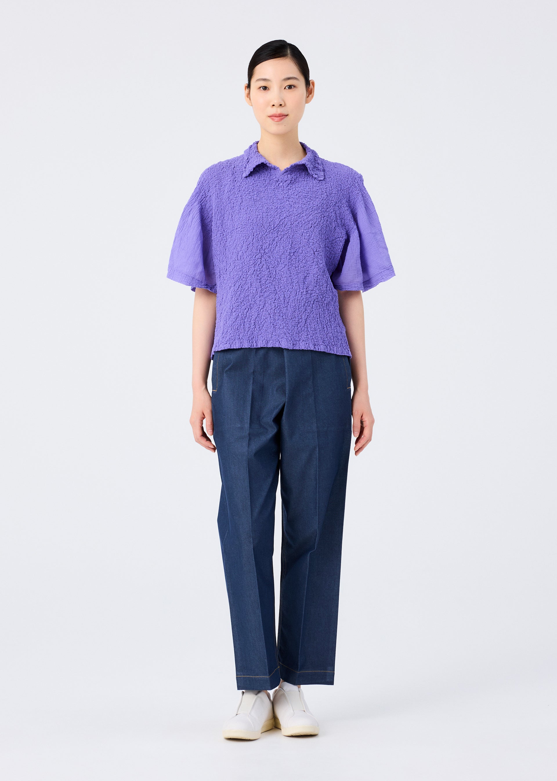 Issey Miyake Sheer Cauliflower top černý streč