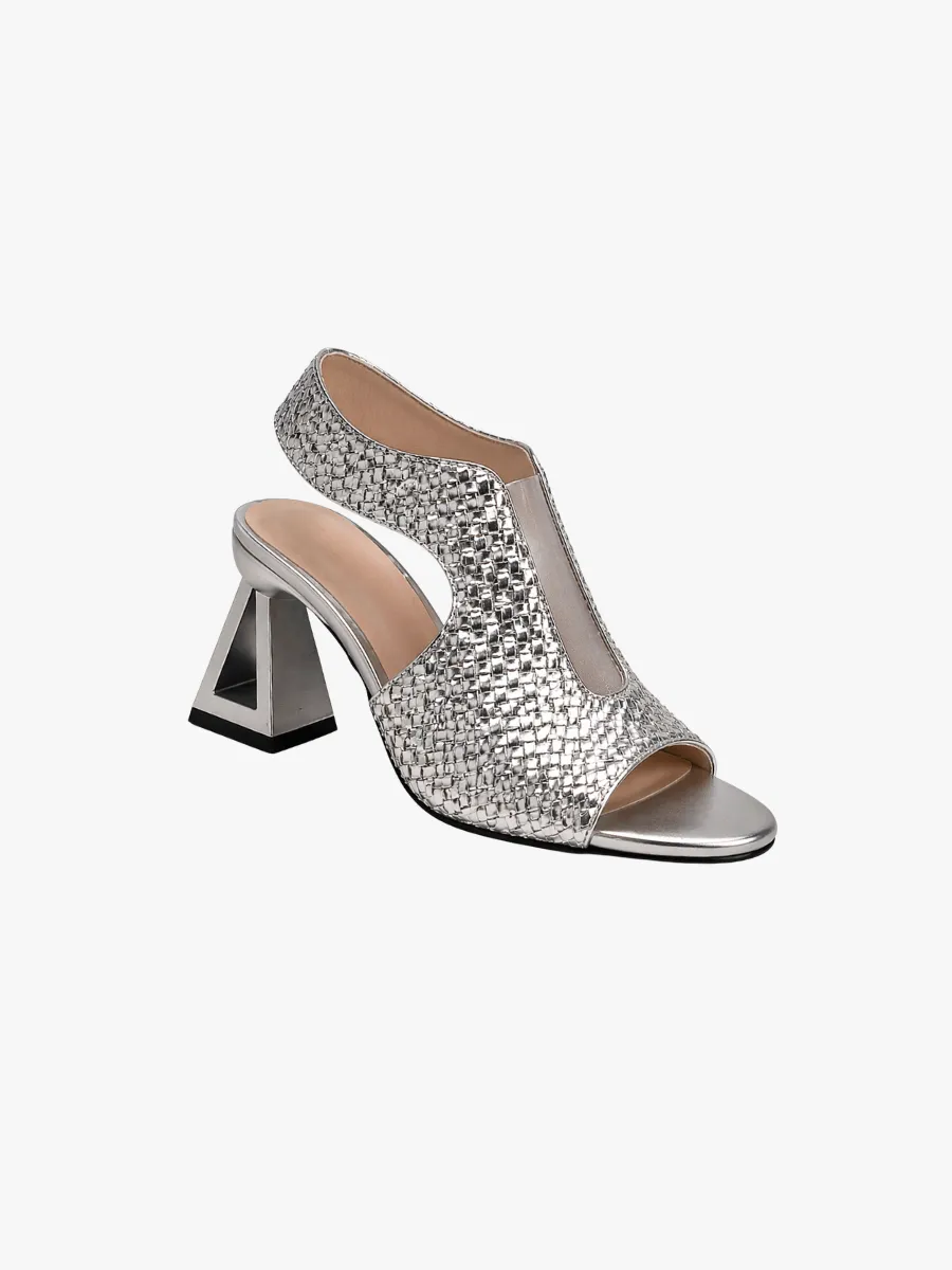 Norielle slingback sandály černá geometrický podpatek 36–43