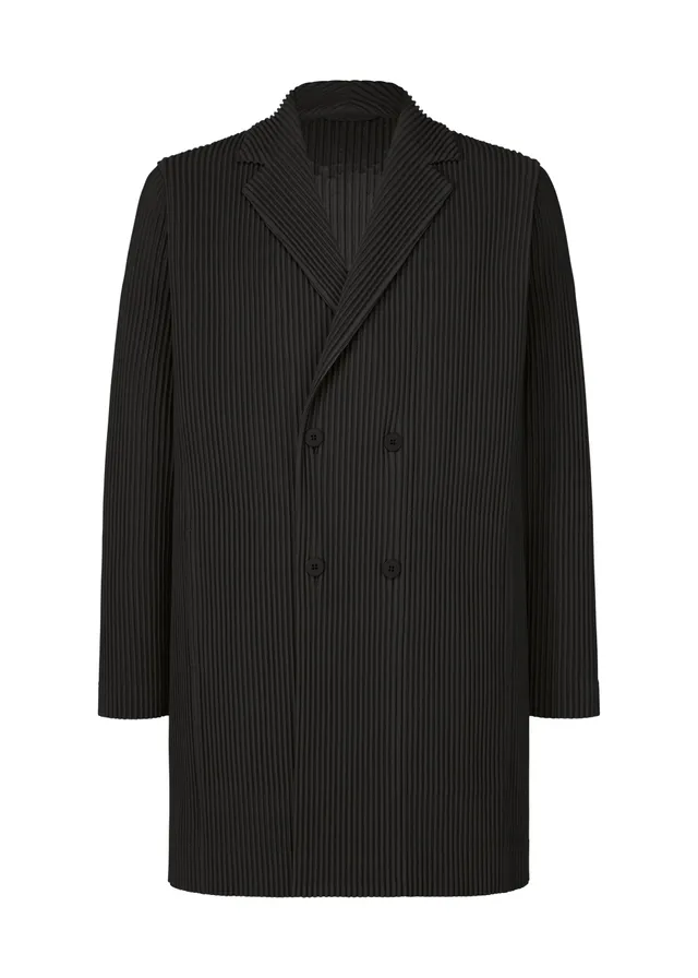 Issey Miyake Tailored Pleats 3 dvouřadé sako černé