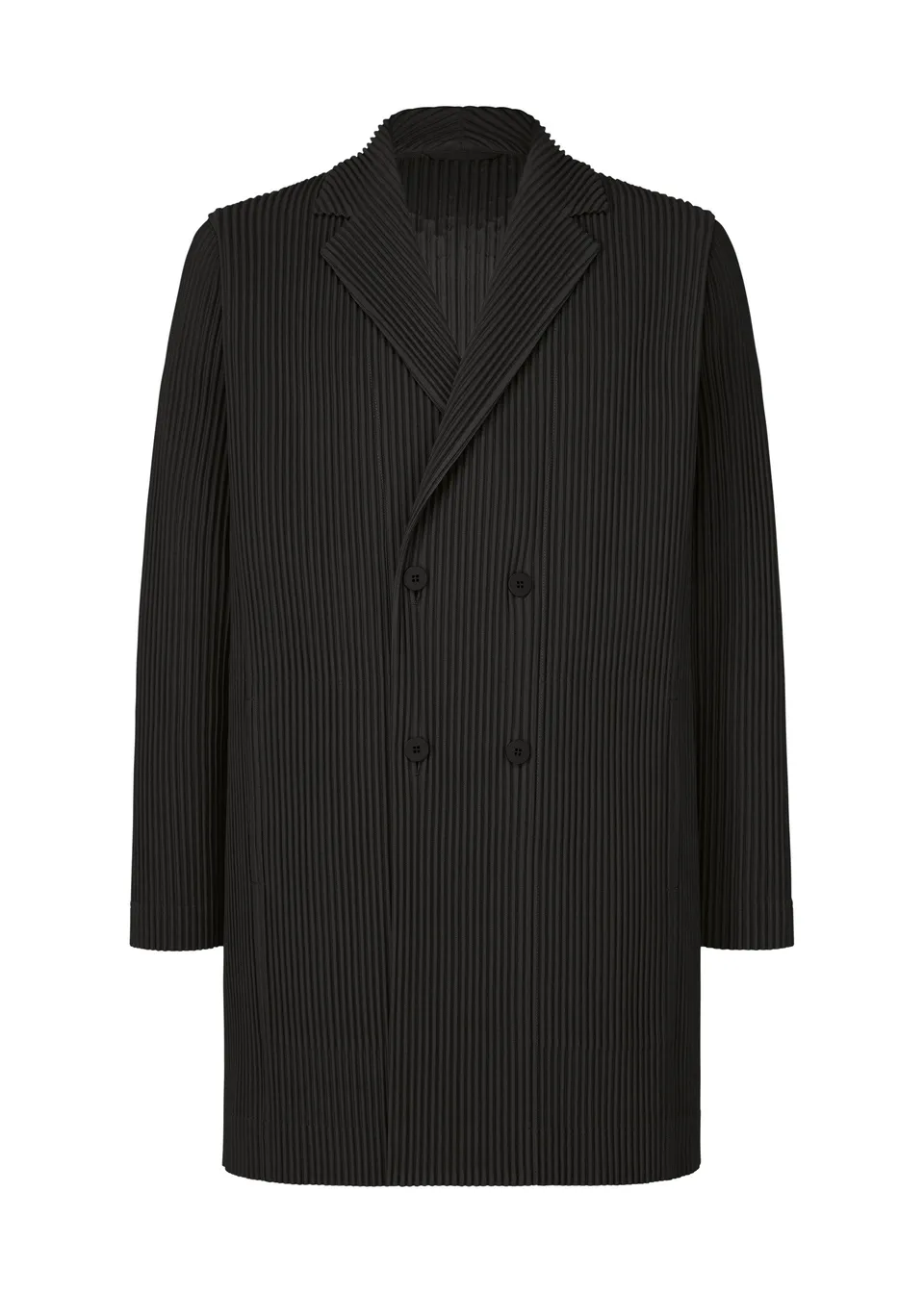Issey Miyake Tailored Pleats 3 dvouřadé sako černé