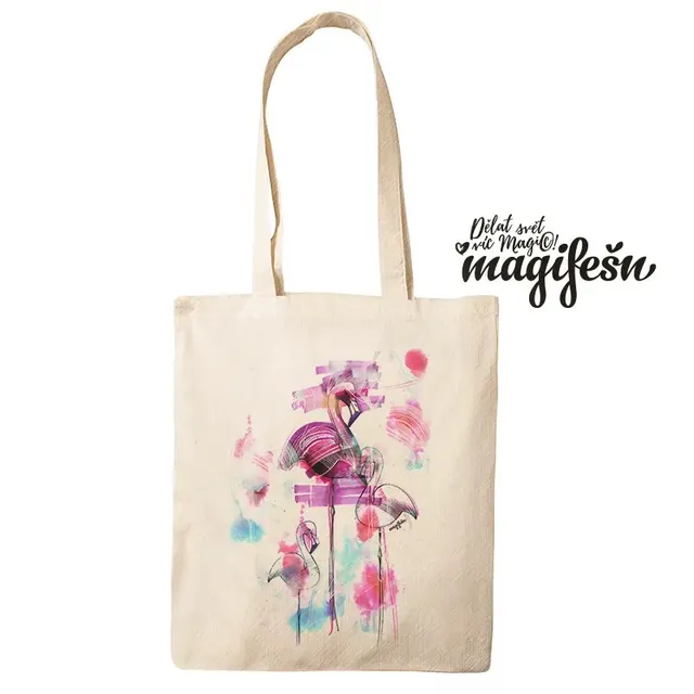 Magifešn MEDIUM Plameňáci taška z recyklované bavlny