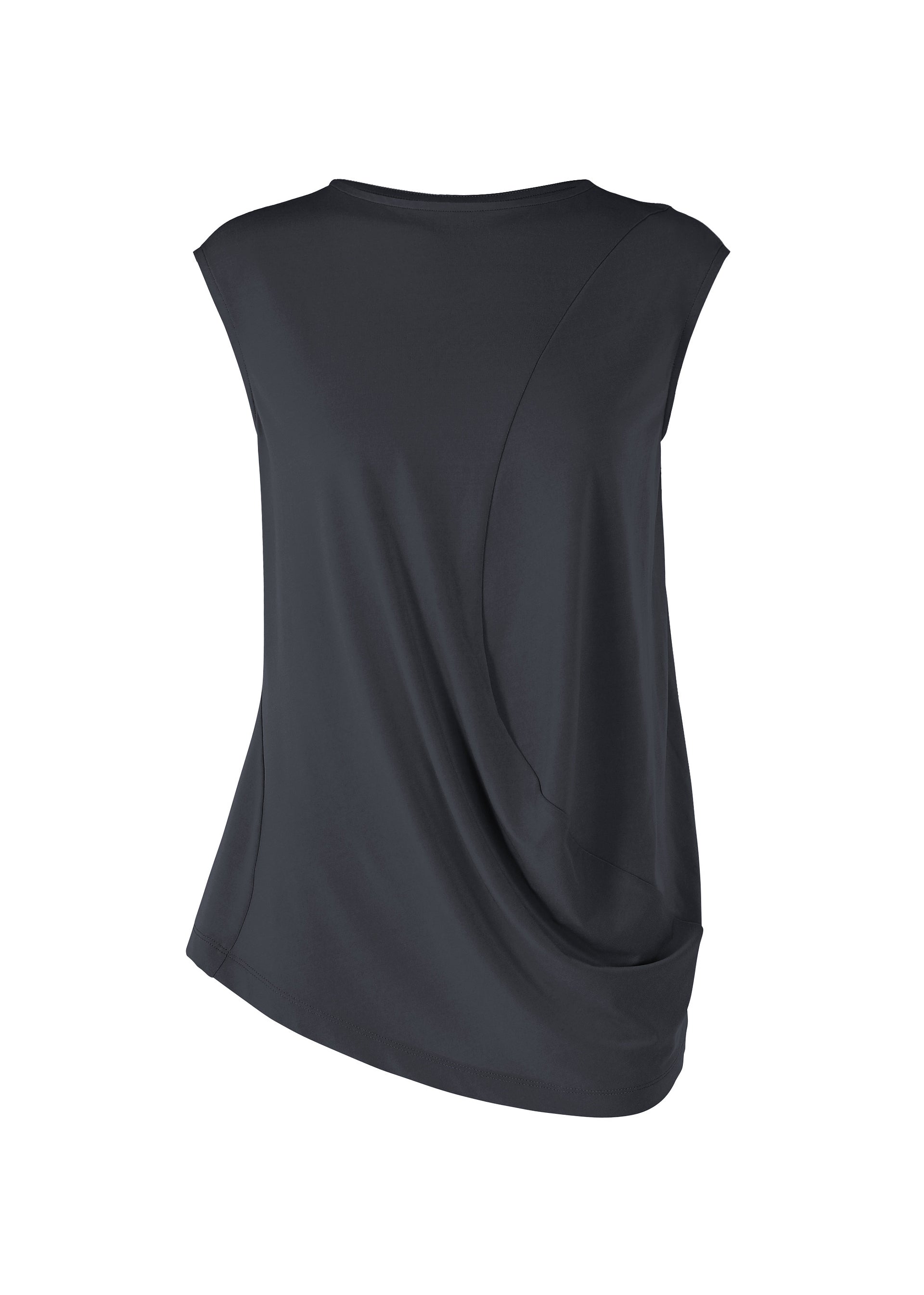 Issey Miyake Drape Jersey-68 top černý bez rukávů
