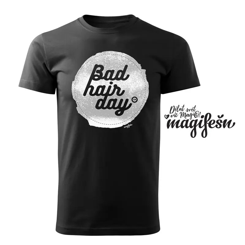 Magifešn XY Bad Hair Day tričko Bílá biobavlna