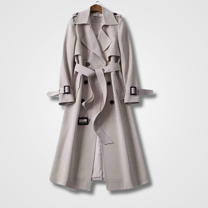Norielle dlouhý trench coat s páskem khaki