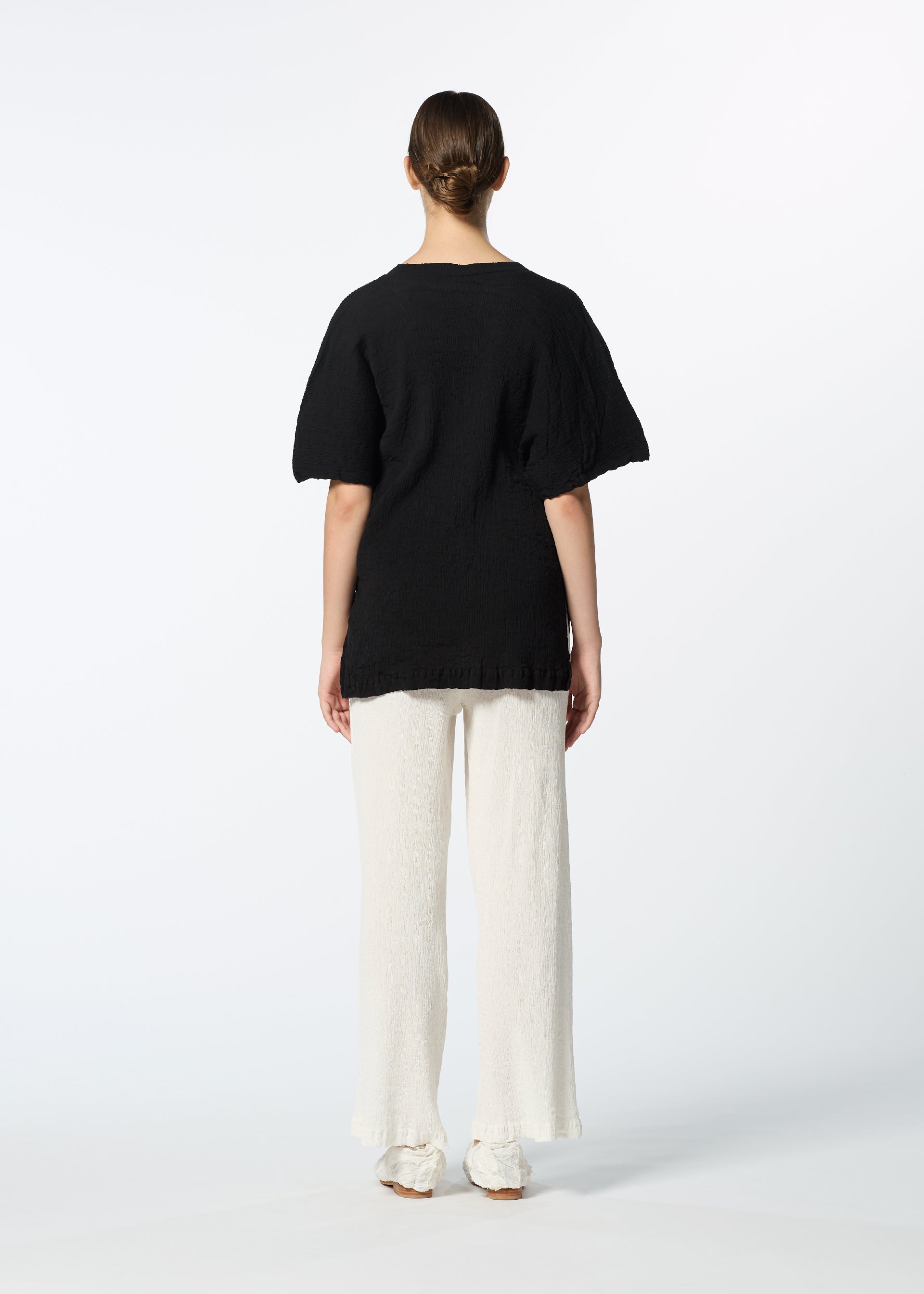 Issey Miyake Kyo Chijimi Basic top White bavlněný