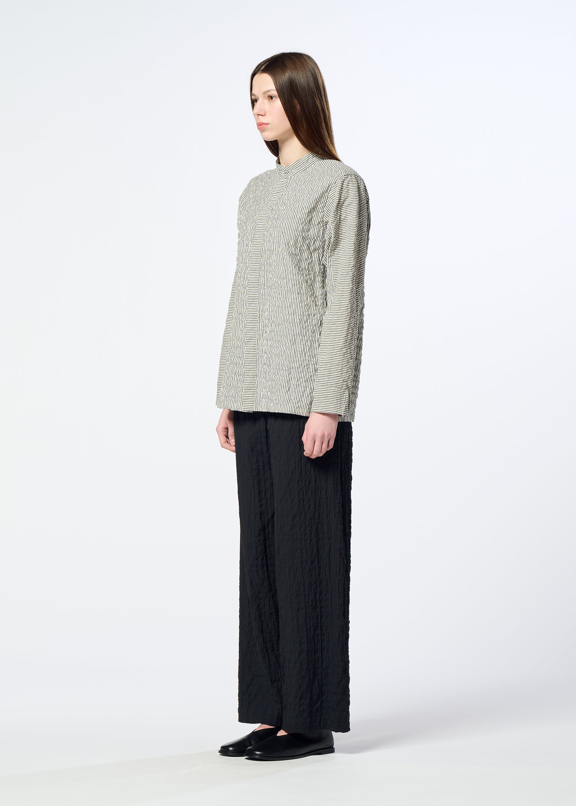Issey Miyake Ripple Stripe košile bílá