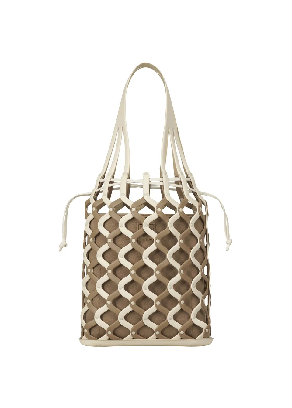 GOOD GOODS ISSEY MIYAKE AMIME kabelka béžová síťovaná