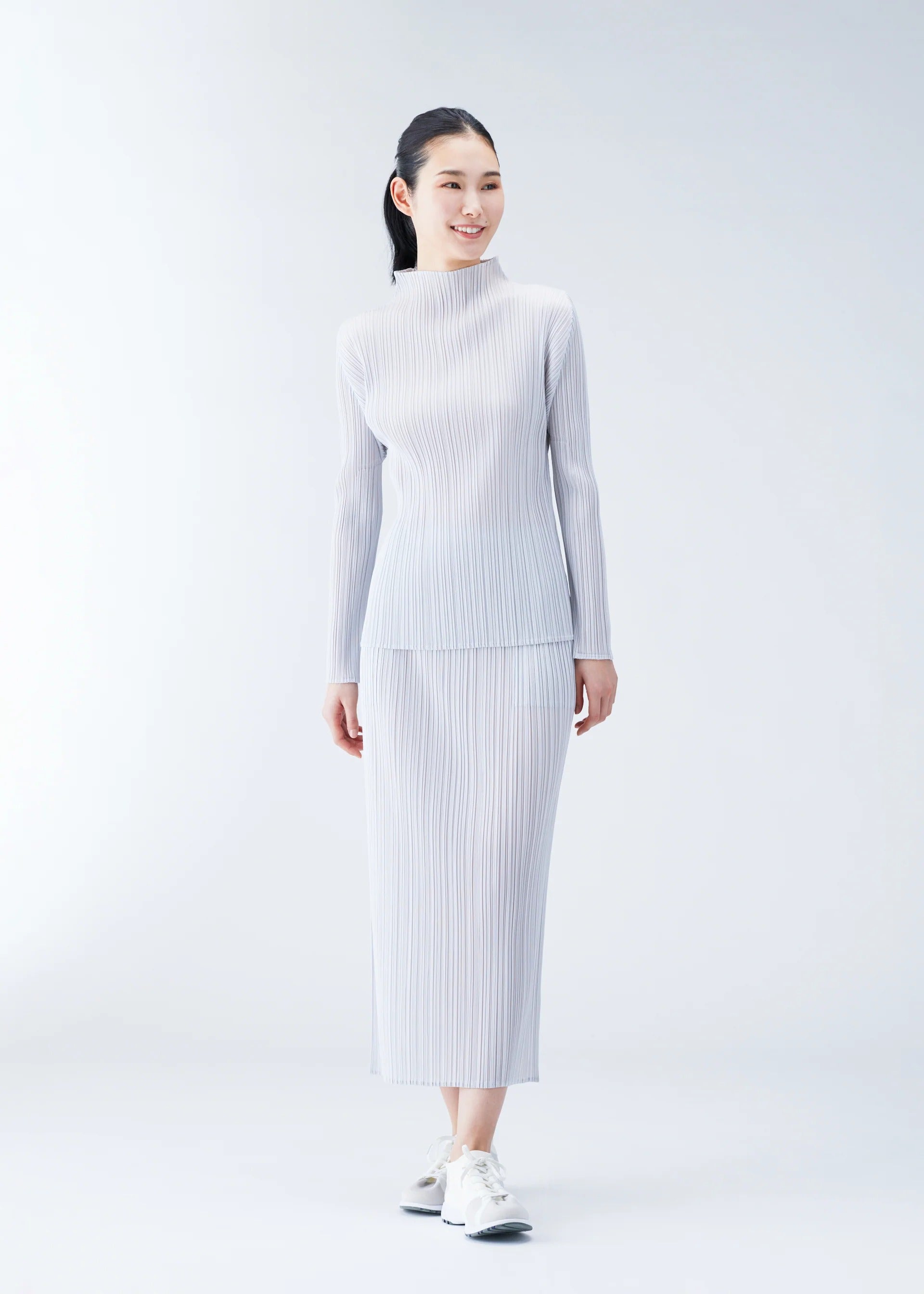 Issey Miyake Pleats Please Basics top světle šedá vel. 3 plisovaný
