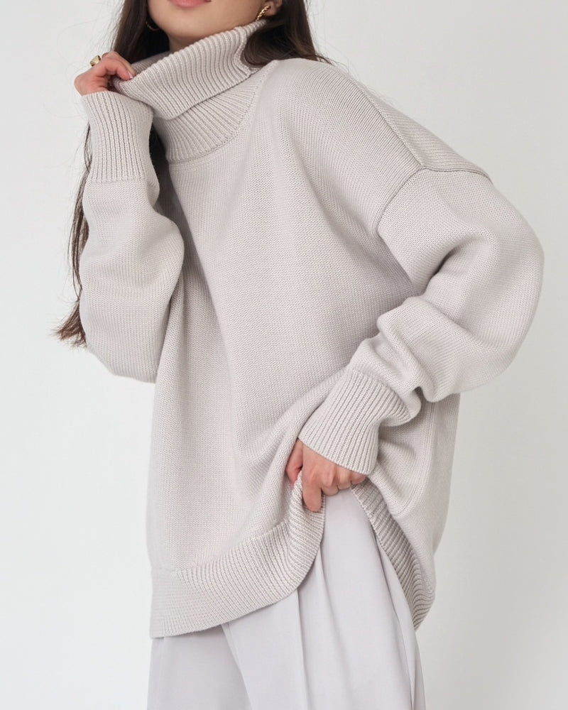 Norielle oversize svetr šedý s rolákem
