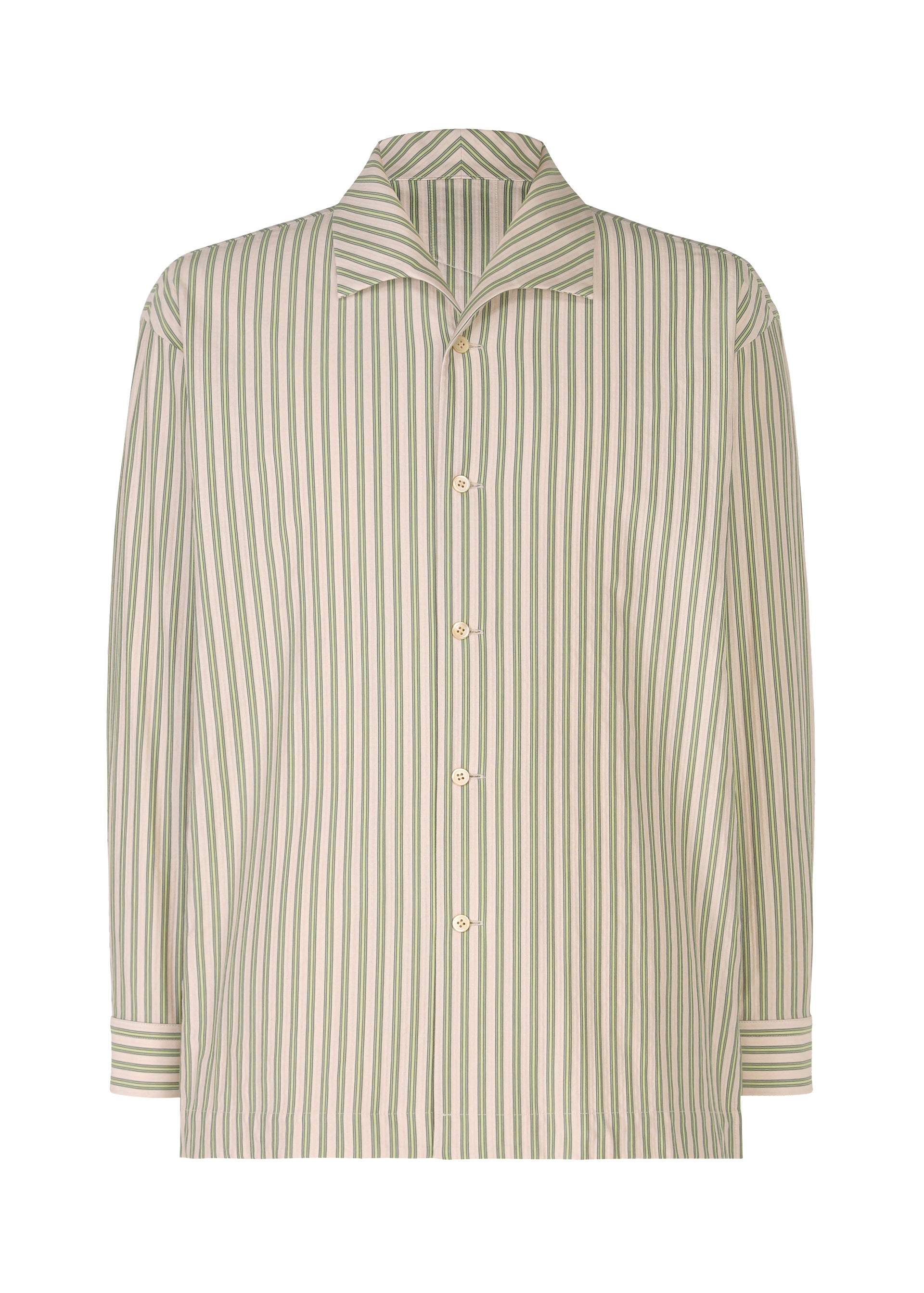 Issey Miyake Homme Plissé Stripe Jersey košile hnědá