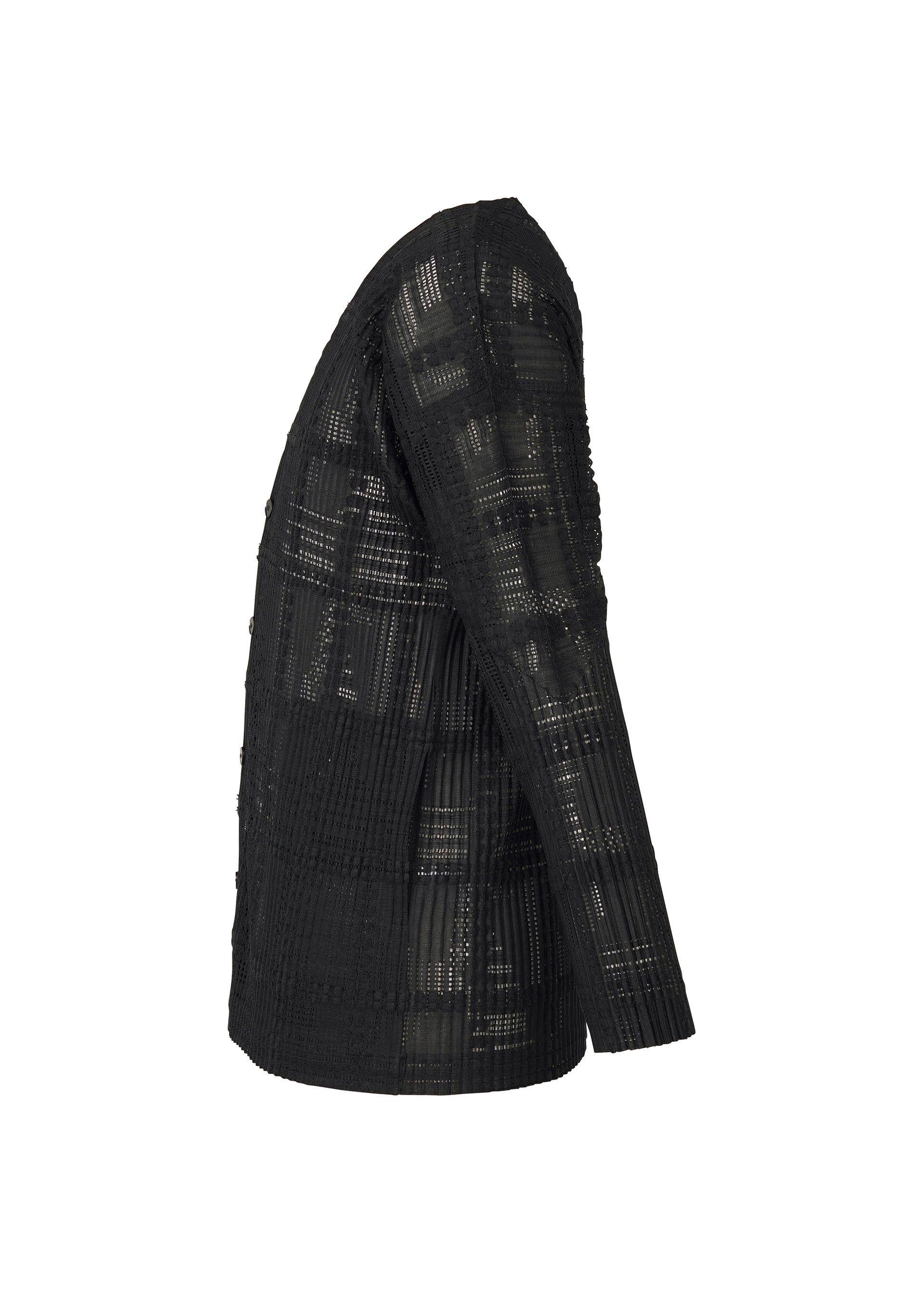 Homme Plissé Issey Miyake Lace Grid kardigan bílý krajkový