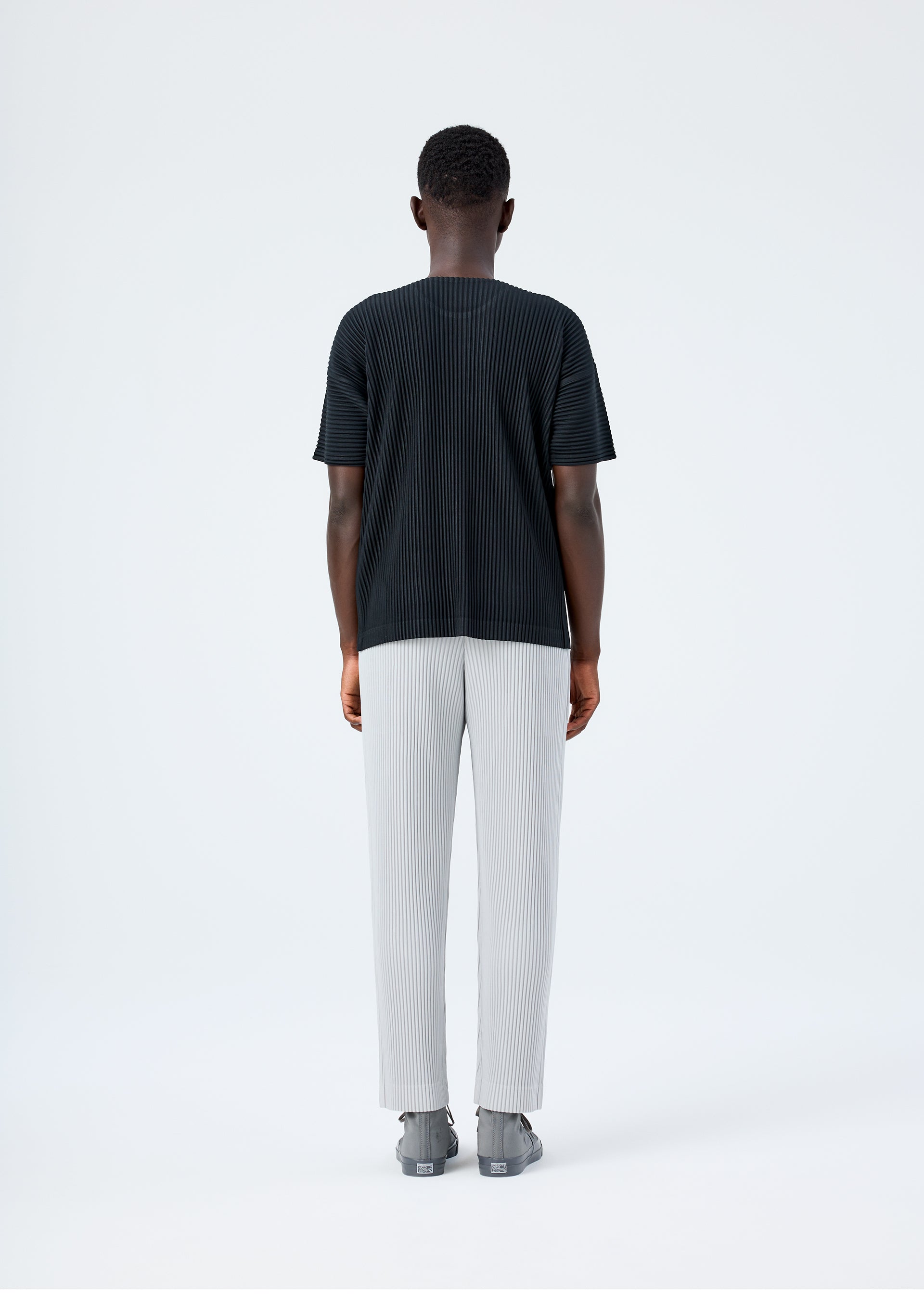 Issey Miyake Basics rovné kalhoty navy 2