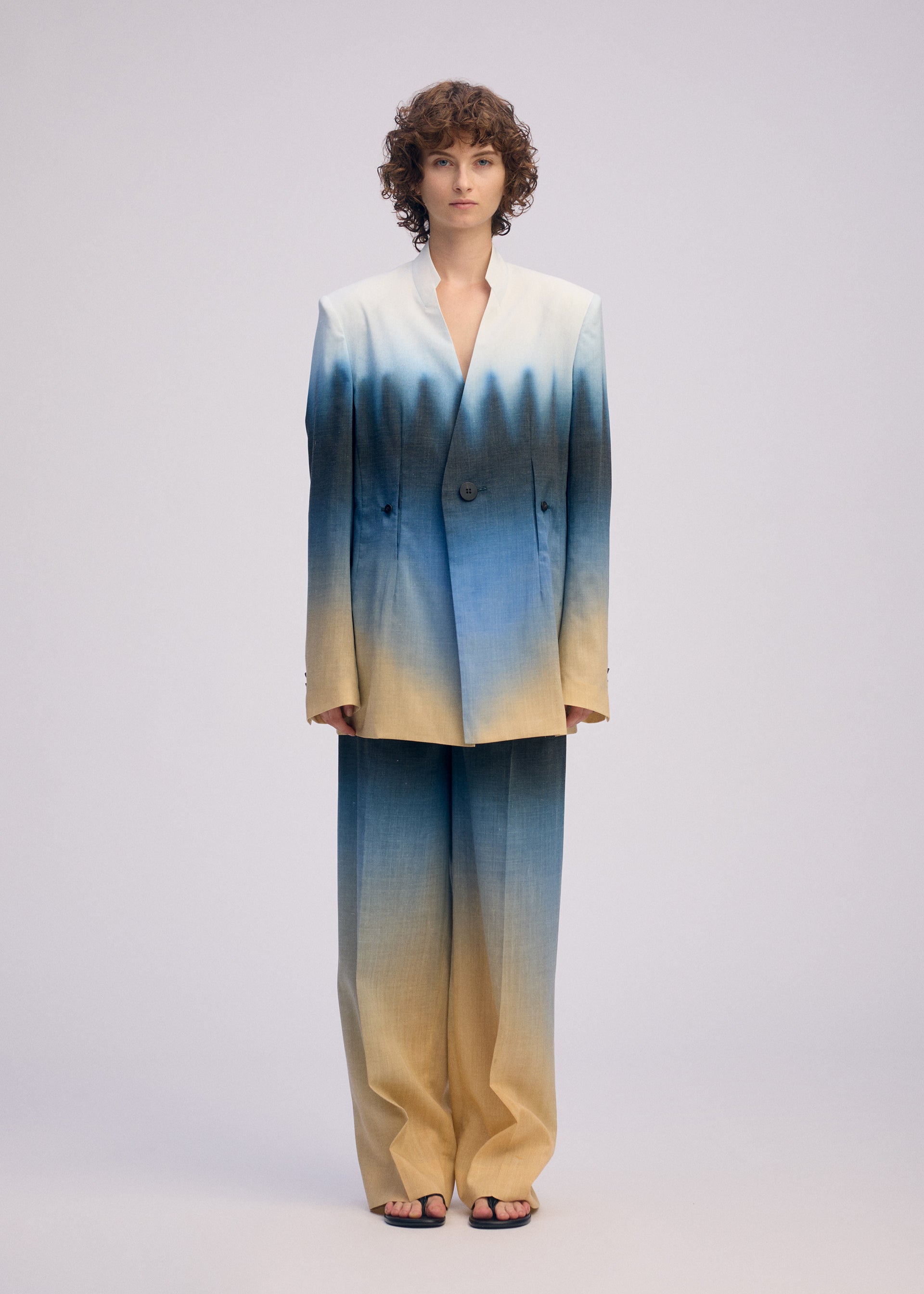 Issey Miyake Plumage sako dámské chukar bez límce