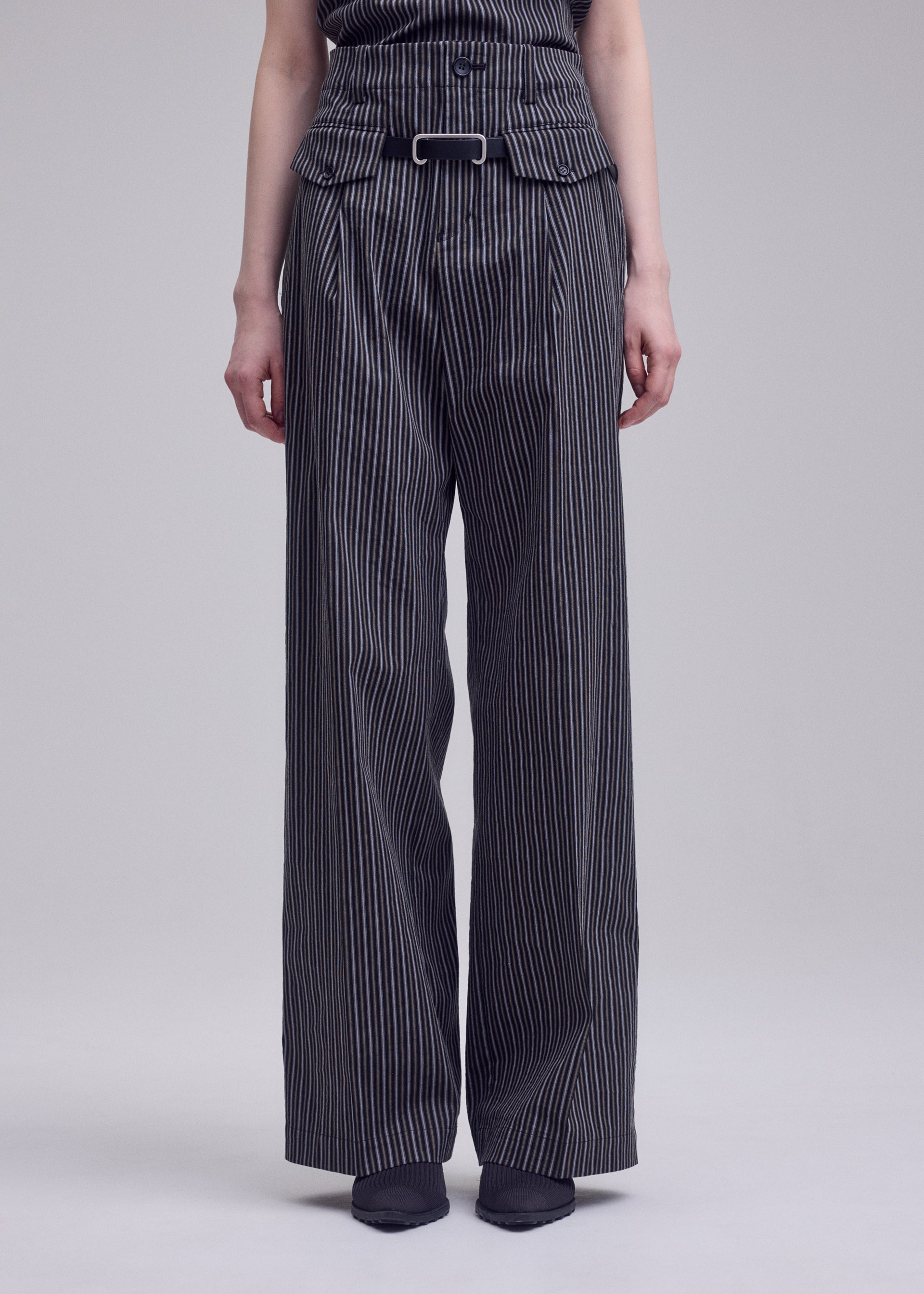 Issey Miyake Allow Stripe kalhoty bílé vel. 1