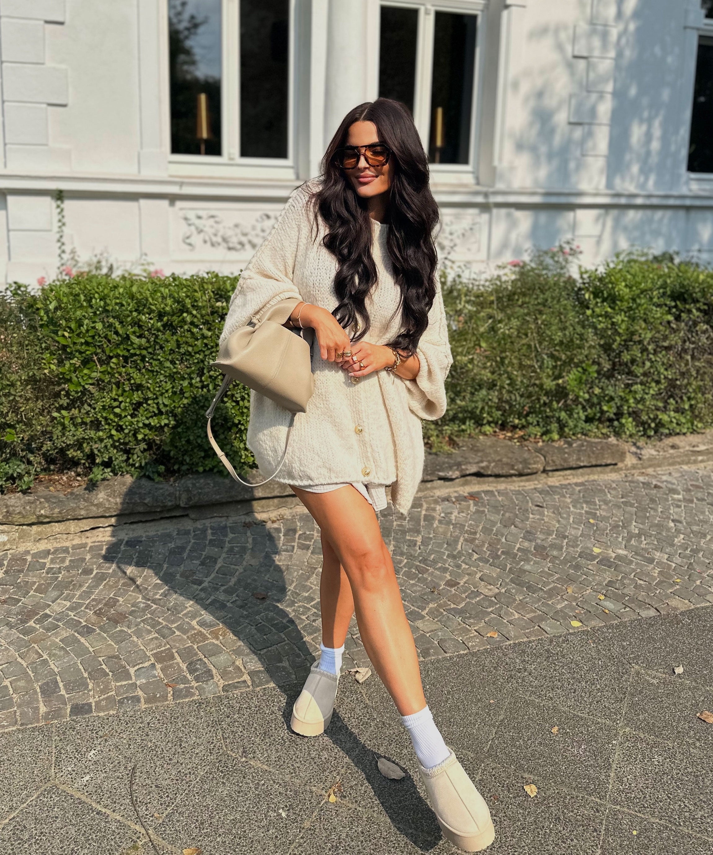 Norielle béžový oversize cardigan na knoflíky