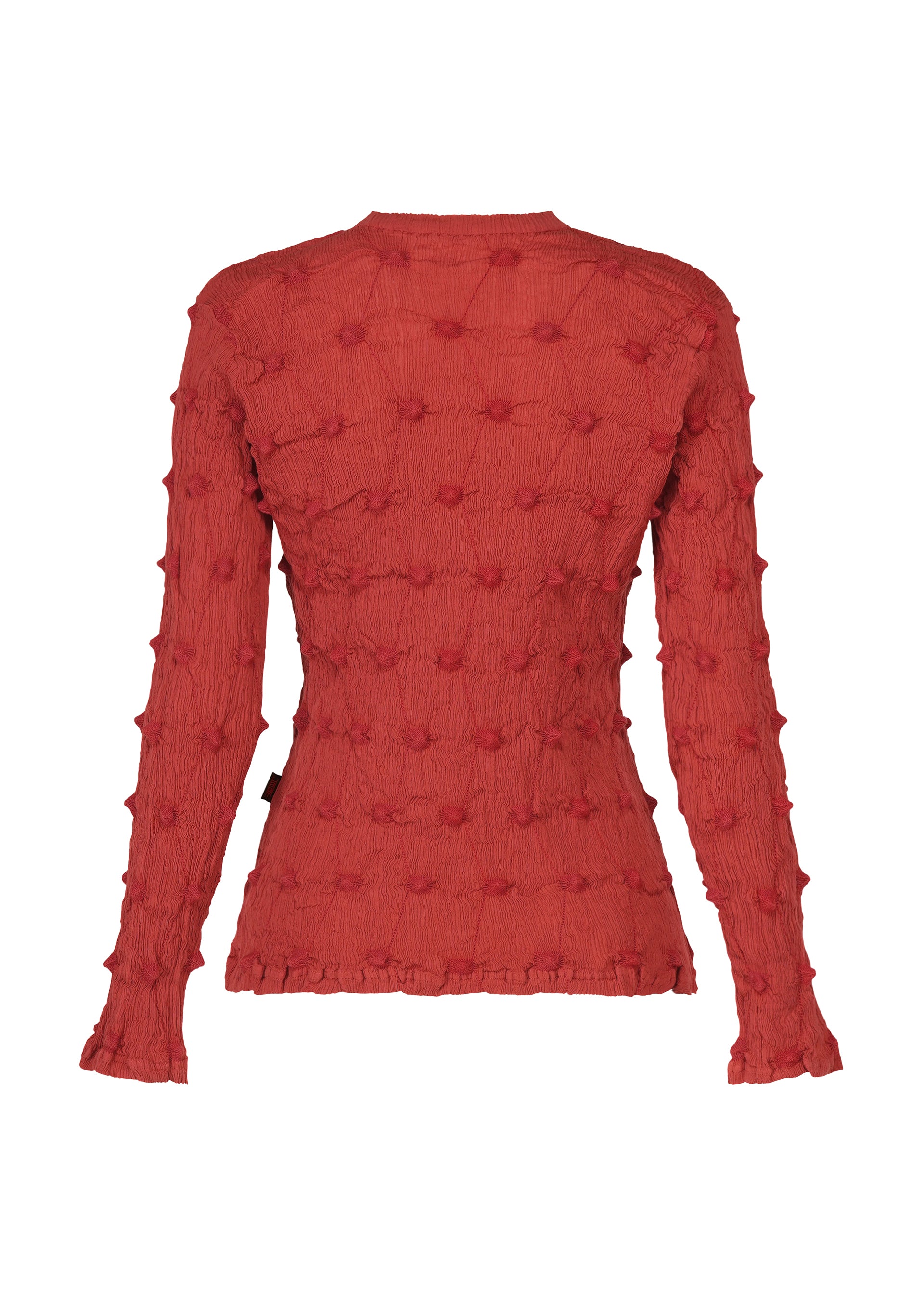 Issey Miyake Kyo Chijimi Square Emb vyšívaný top bordó