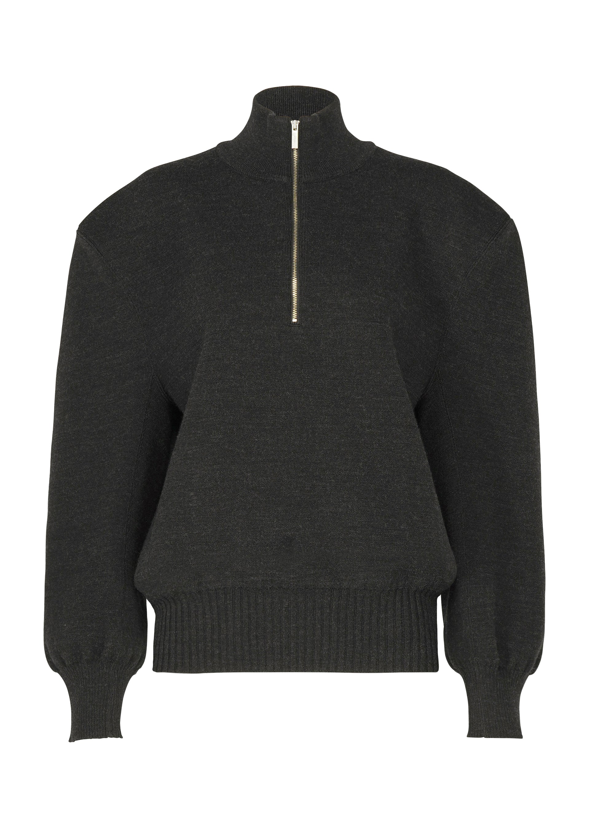 Issey Miyake Handsome Knit svetr černý půlzip vlna