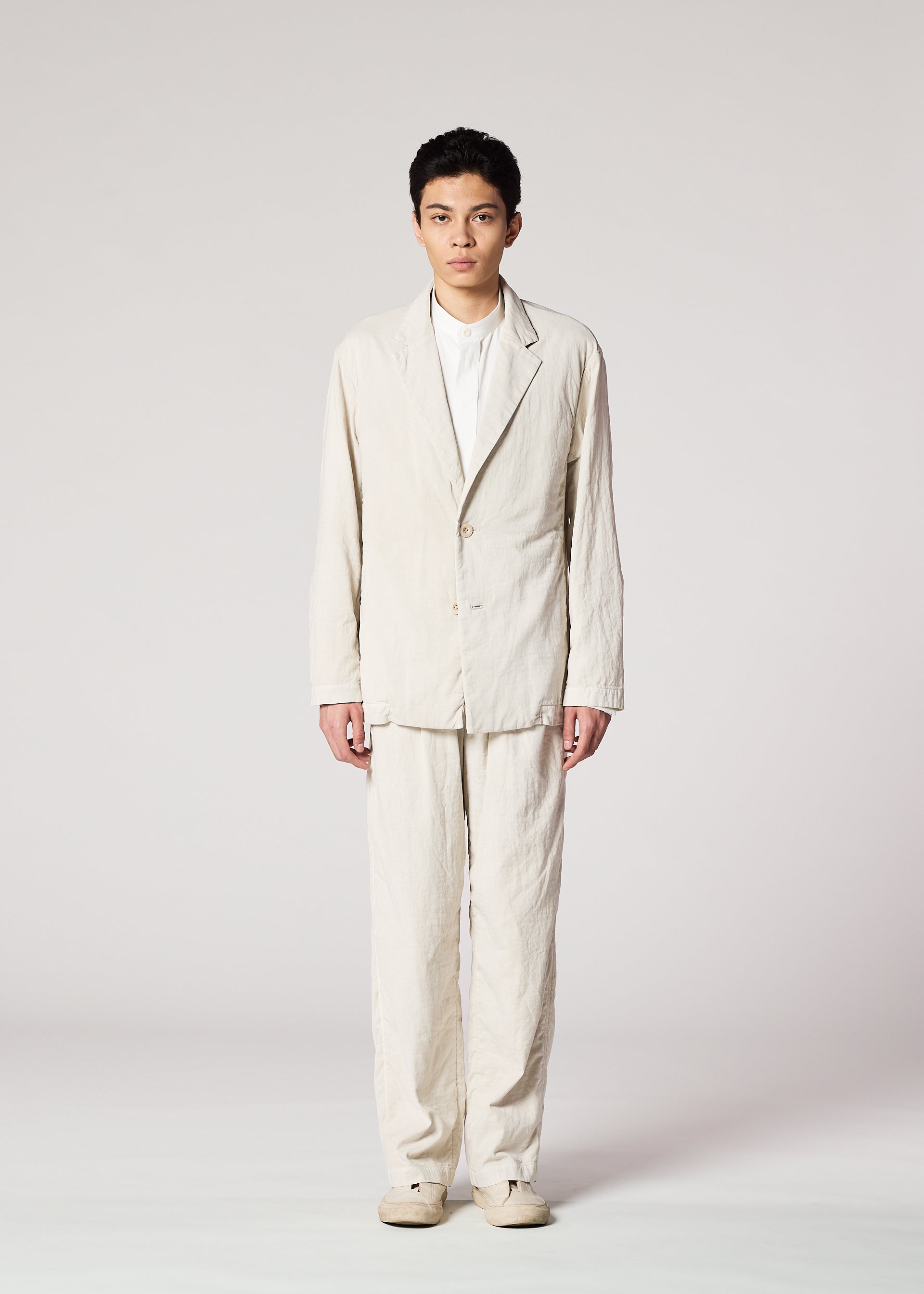 Issey Miyake IM Men Pigment Double Face Cotton kalhoty charcoal gray