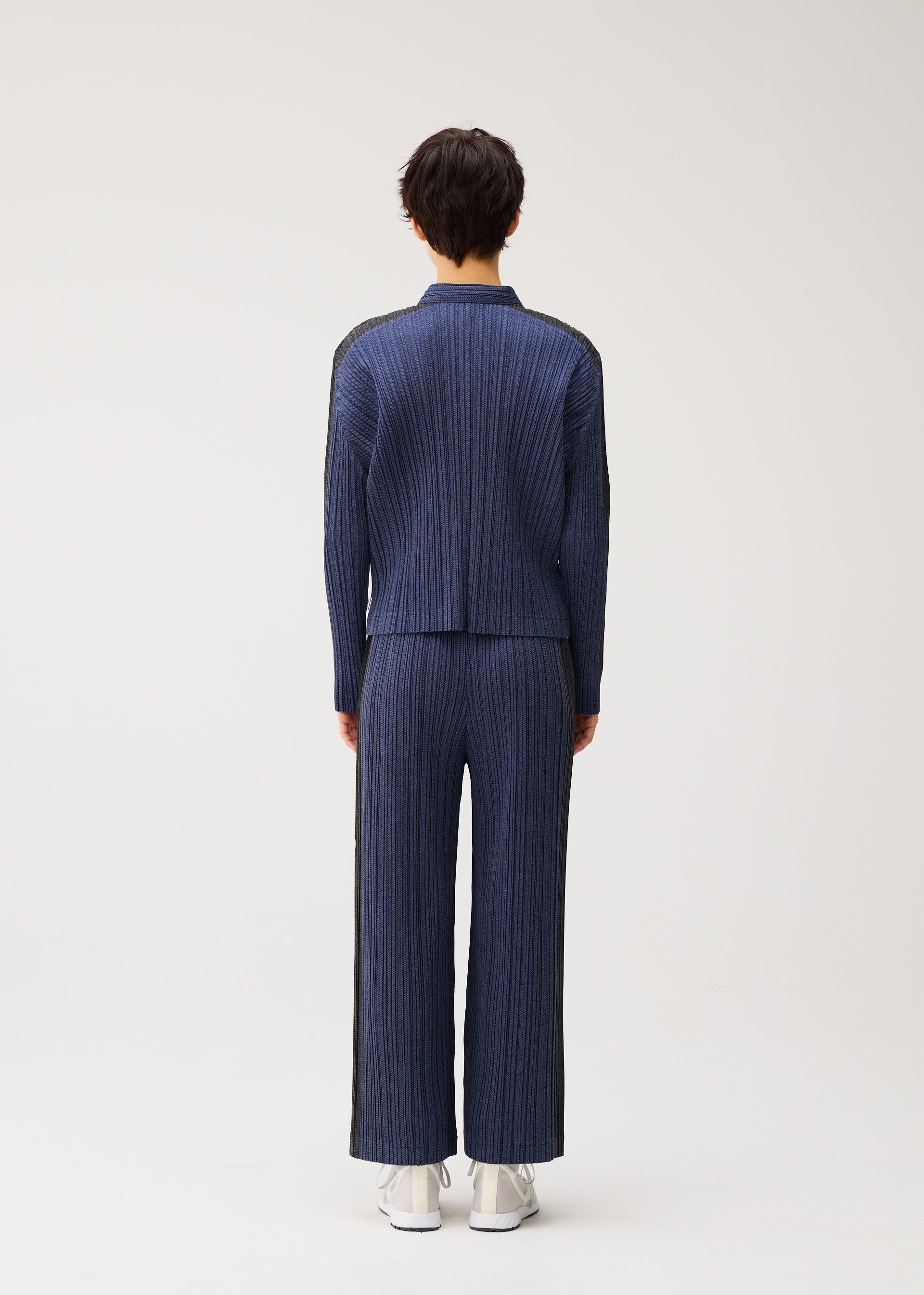 Pleats Please Issey Miyake Cotton Denim bunda tmavě zelená