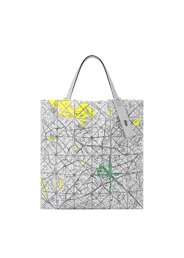 Issey Miyake Bao Bao Map tote kabelka bílá s potiskem