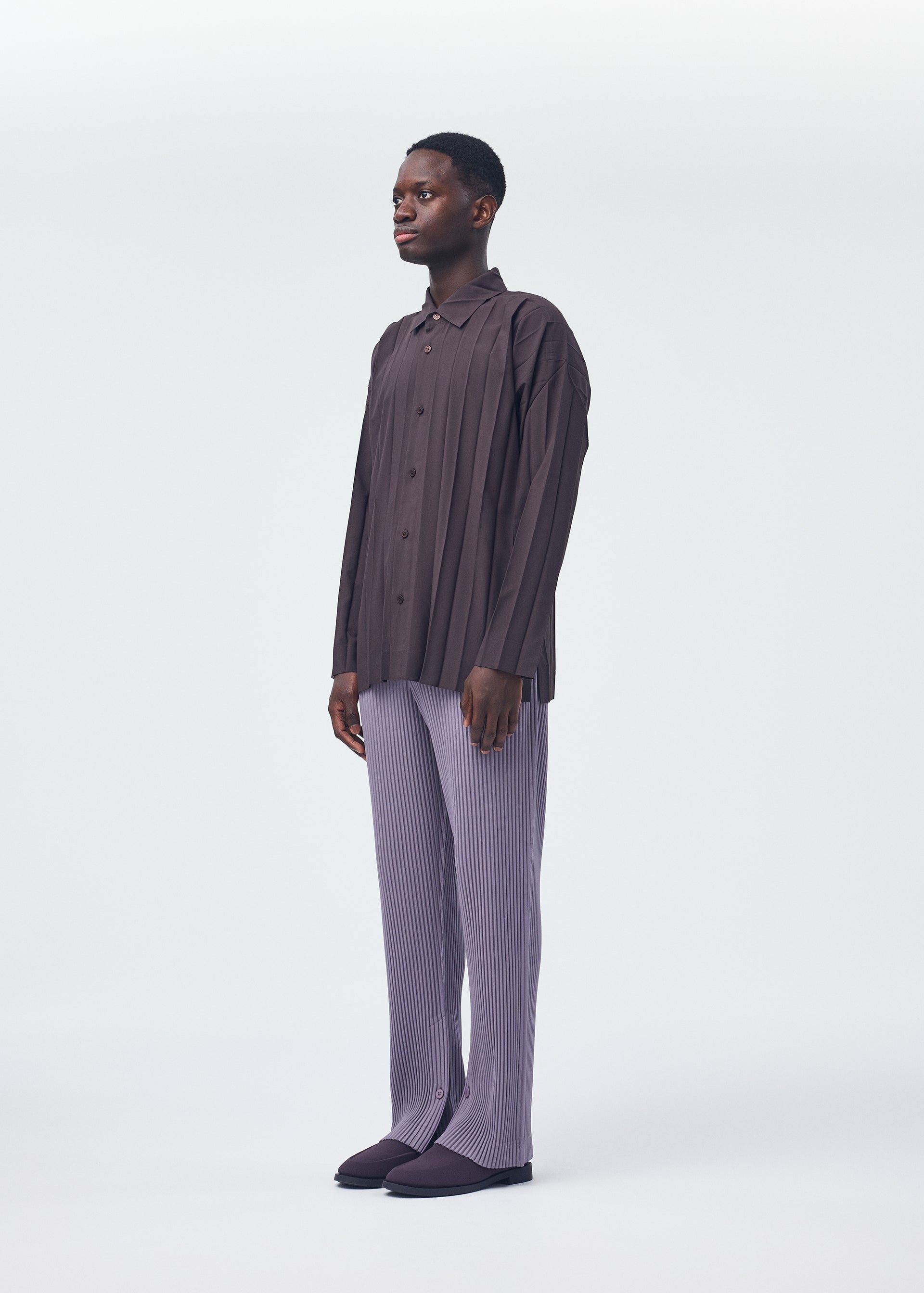 Issey Miyake Edge Shirt košile šedá plisovaná